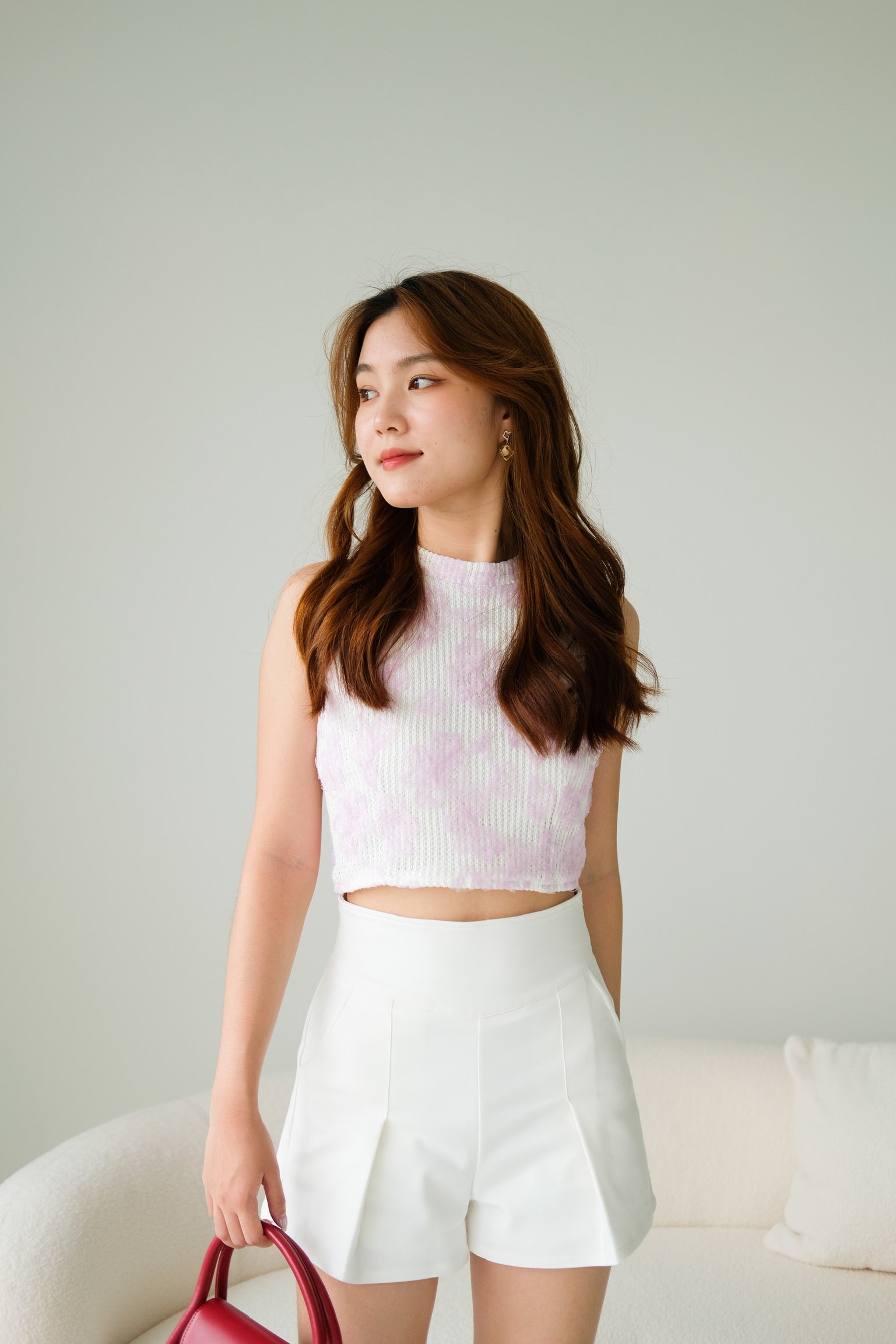 En Knit Halter Crop (Lilac)