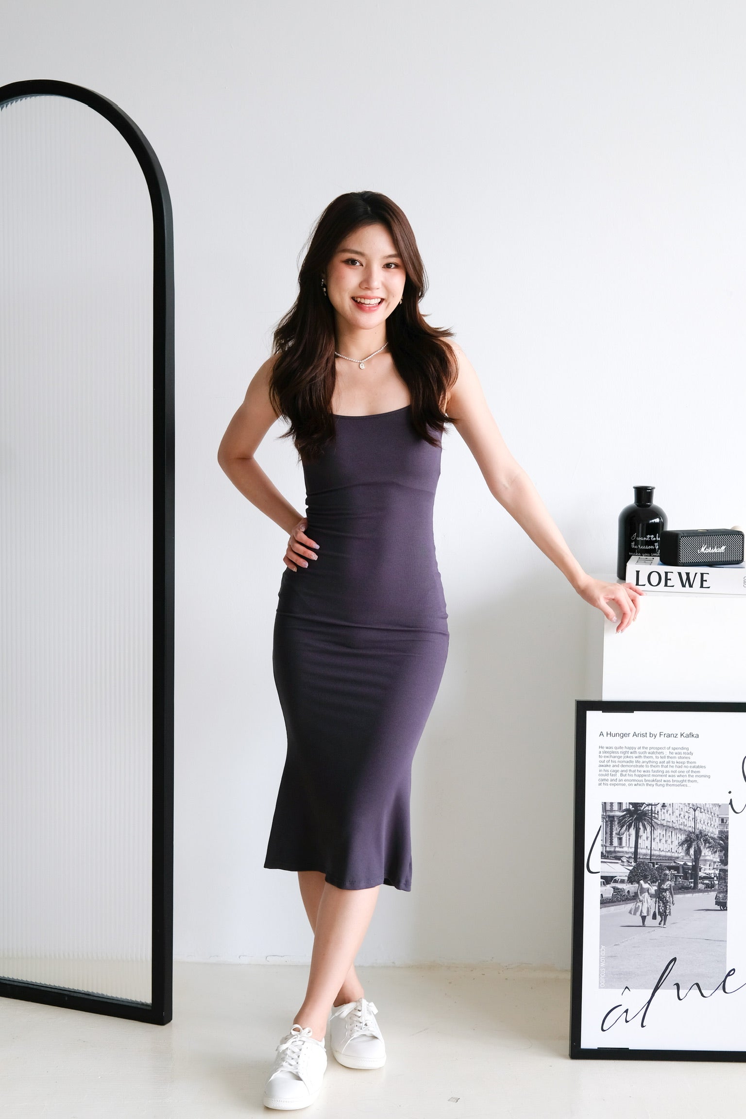 Jynn Bodycon Midaxi Dress (Steel Grey)