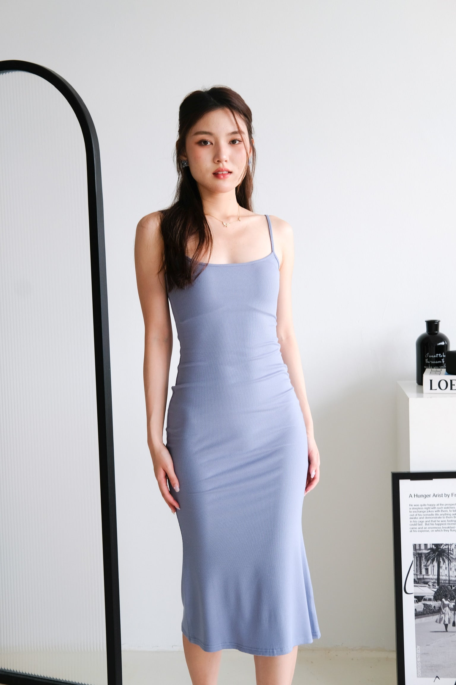 Jynn Bodycon Midaxi Dress (Dusty Blue)