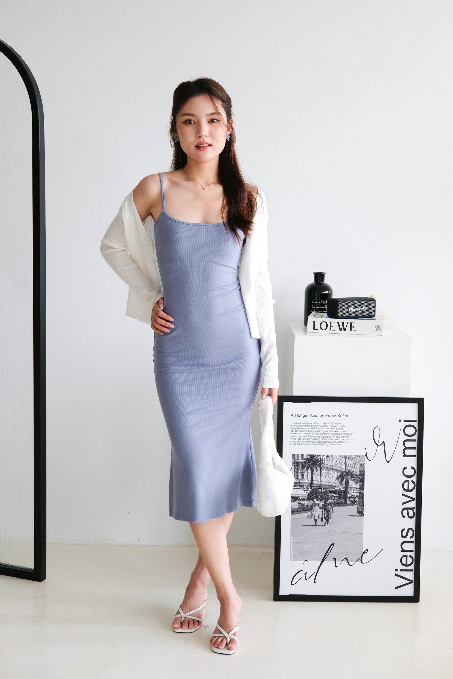 Jynn Bodycon Midaxi Dress (Dusty Blue)