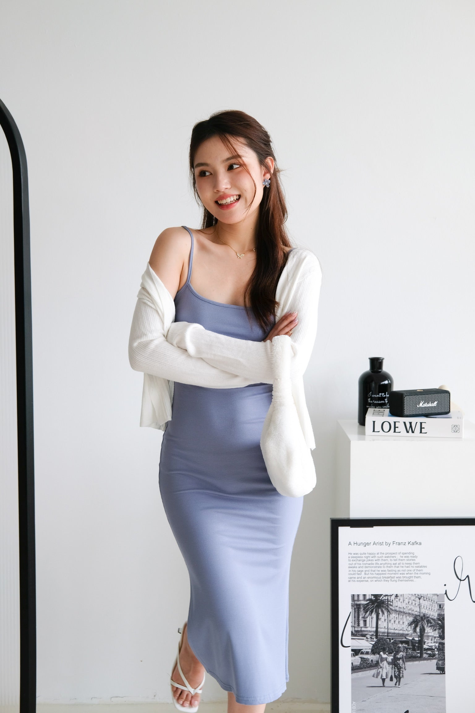 Jynn Bodycon Midaxi Dress (Dusty Blue)