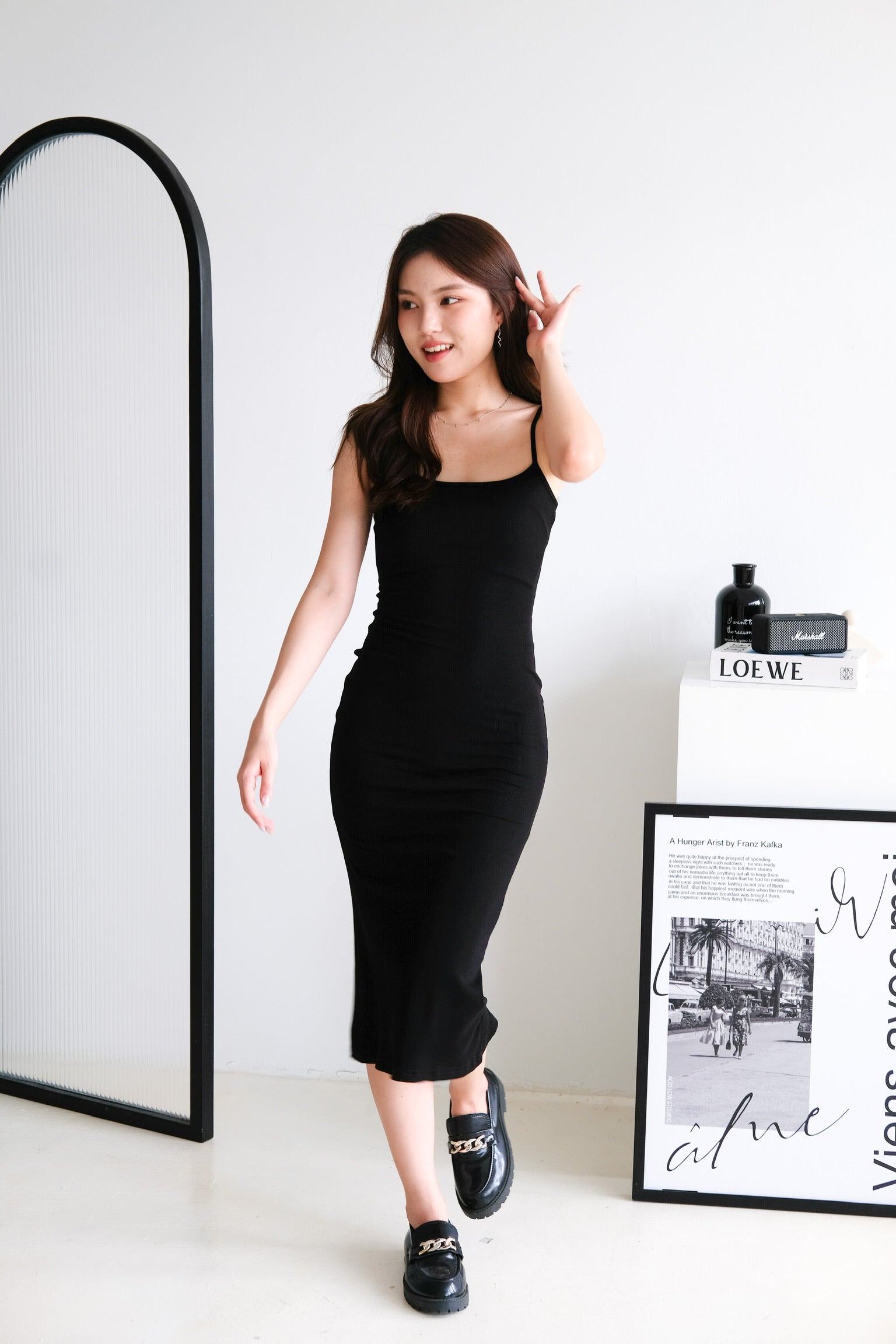 Jynn Bodycon Midaxi Dress (Black)