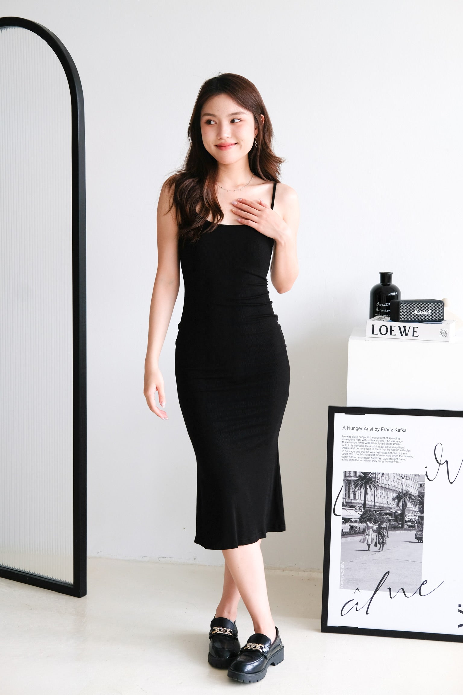 Jynn Bodycon Midaxi Dress (Black)