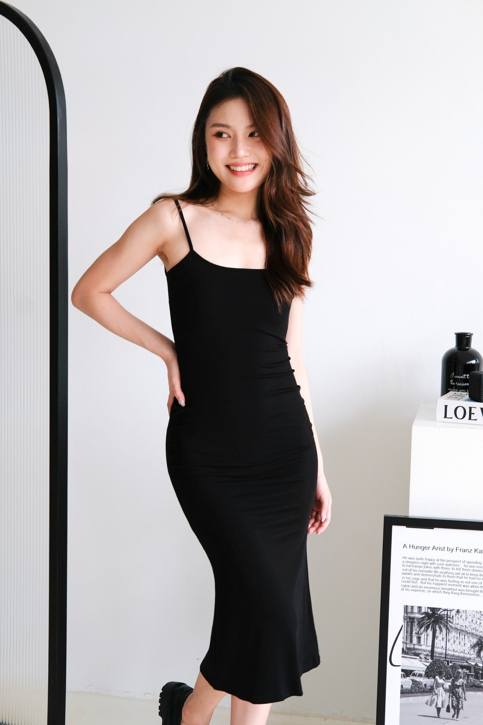 Jynn Bodycon Midaxi Dress (Black)