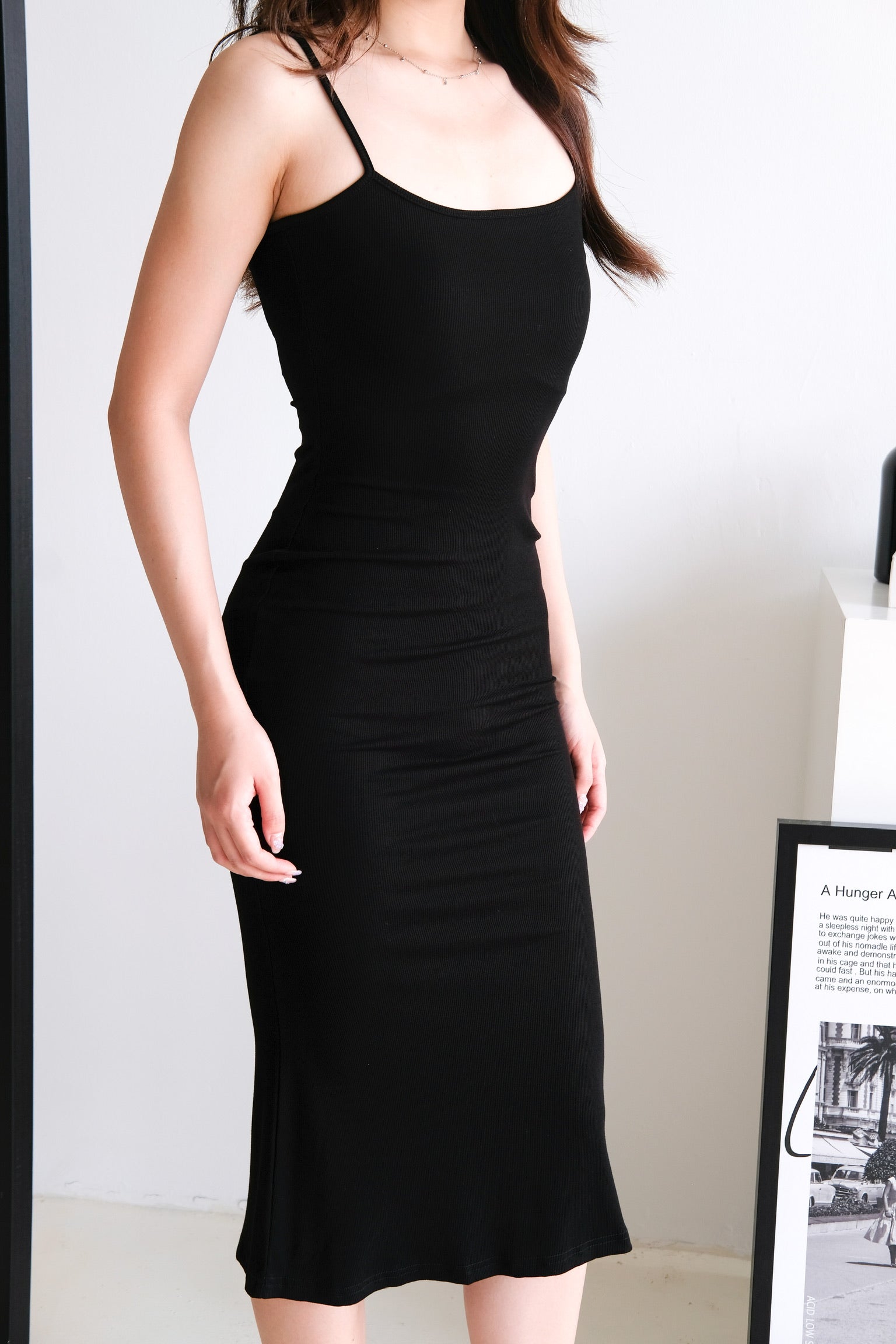 Jynn Bodycon Midaxi Dress (Black)