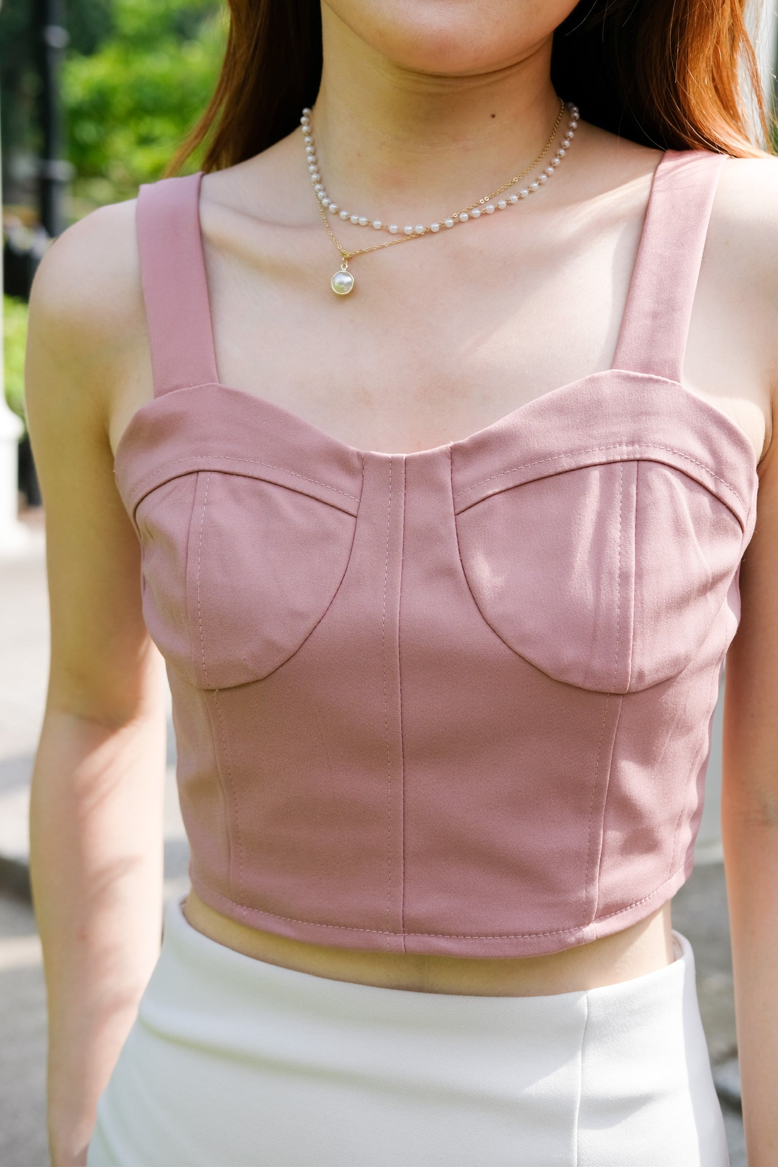 Christy Sweetheart Crop (Dusty Pink)