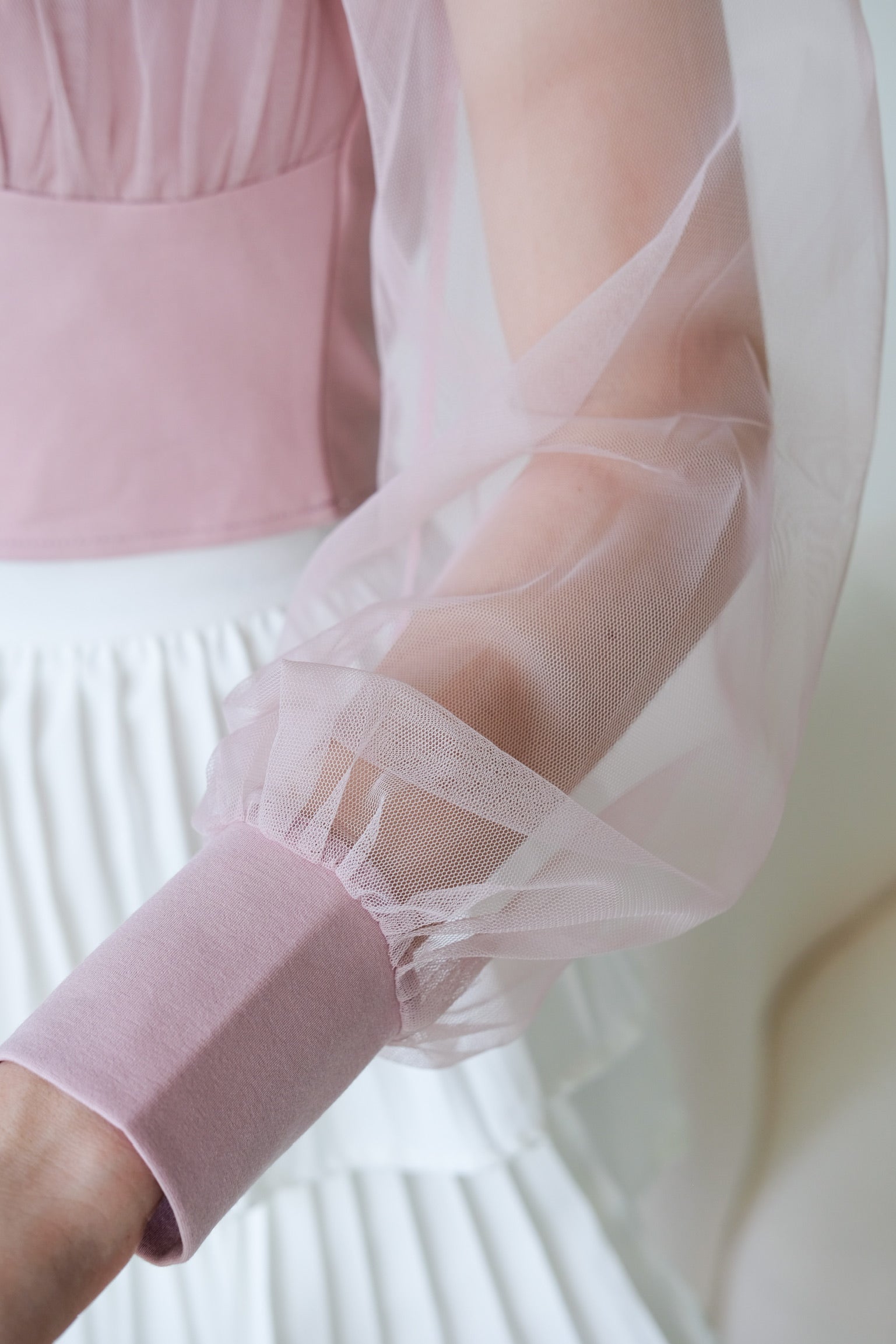 Heliene Sweetheart Mesh Top (Dusty Pink)