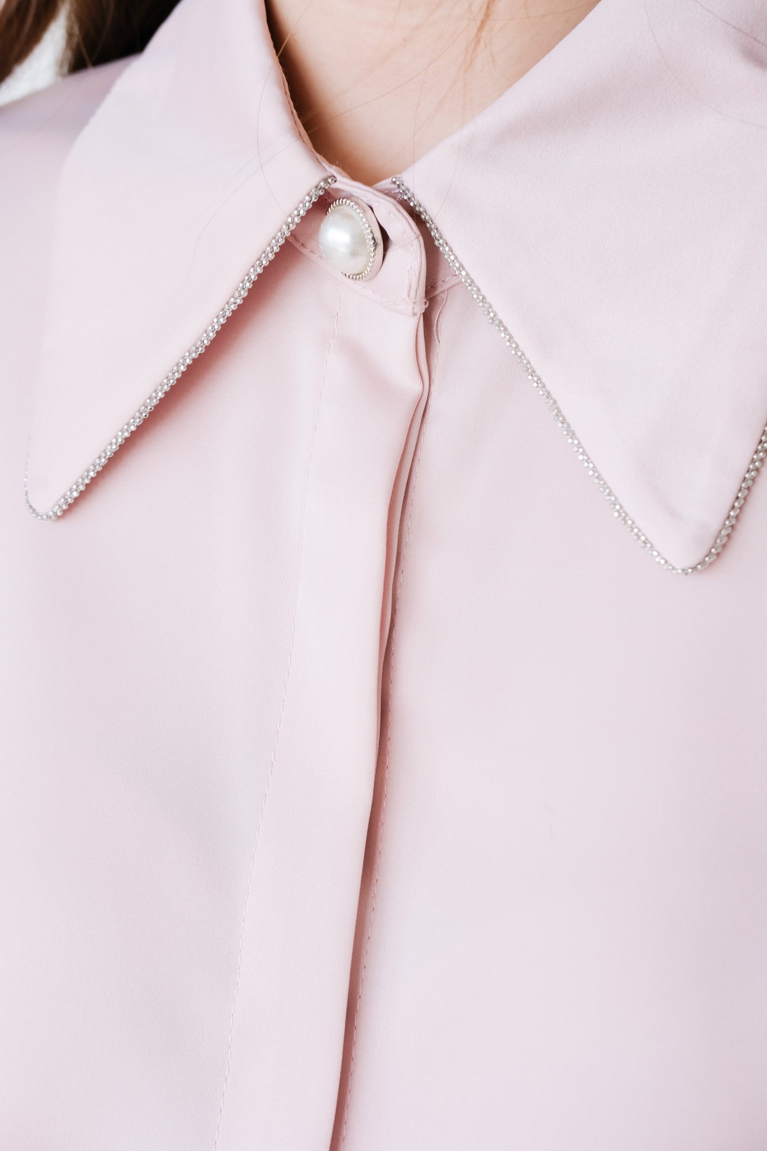 Candice Satin Blouse (Light Pink)