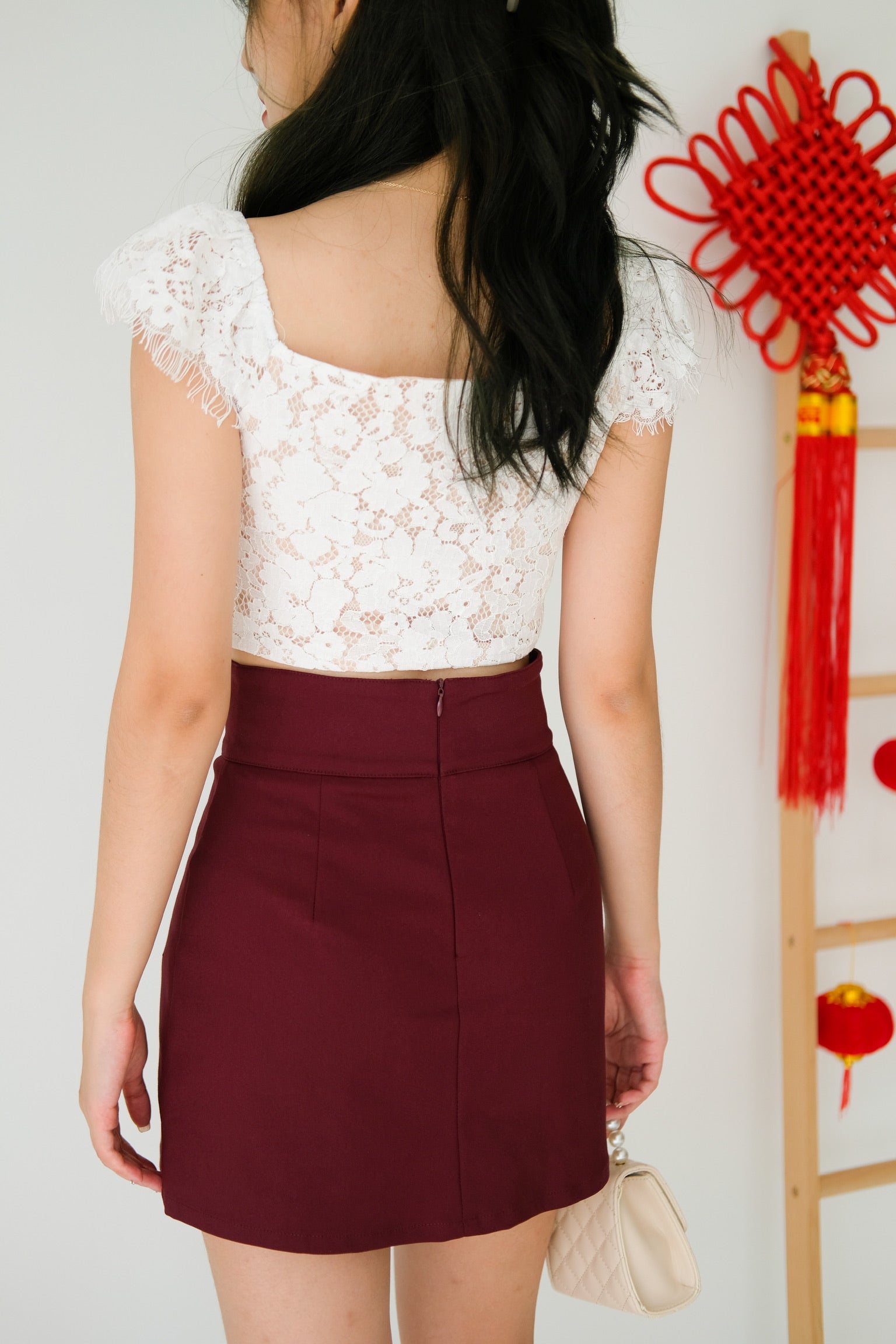 Larisa Lace Crop (White)