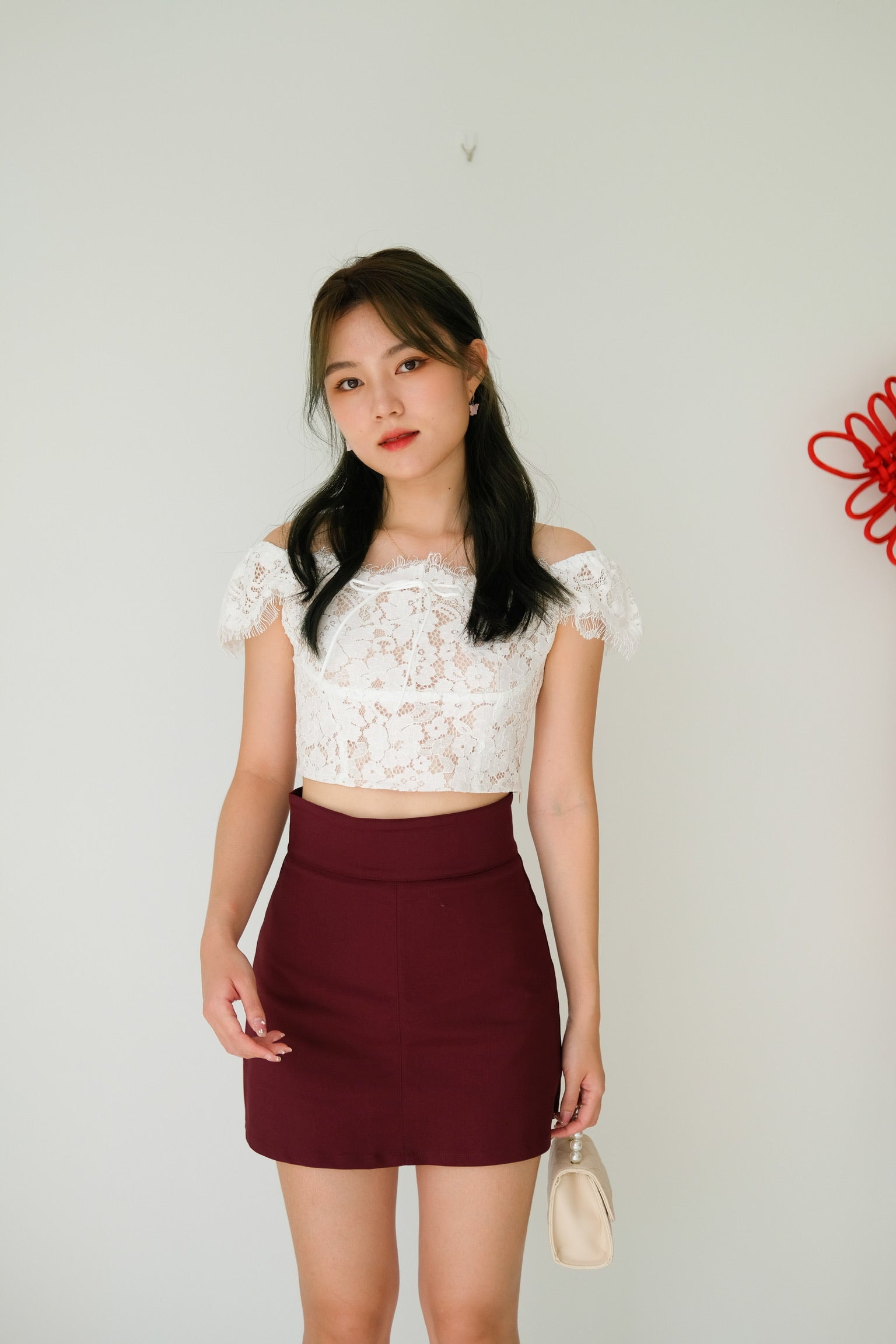 Larisa Lace Crop (White)