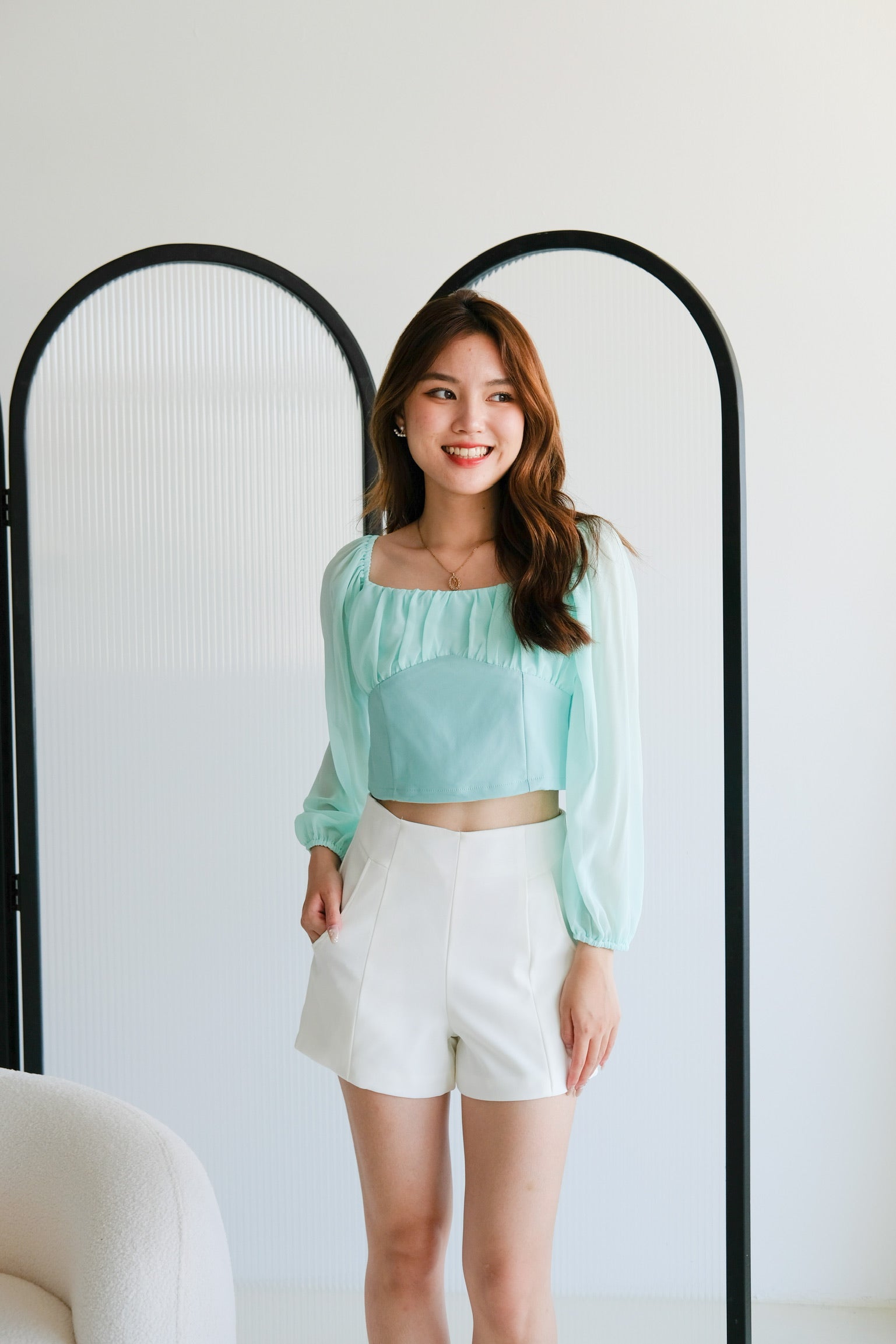Heliene Sweetheart Mesh Top (Mint)