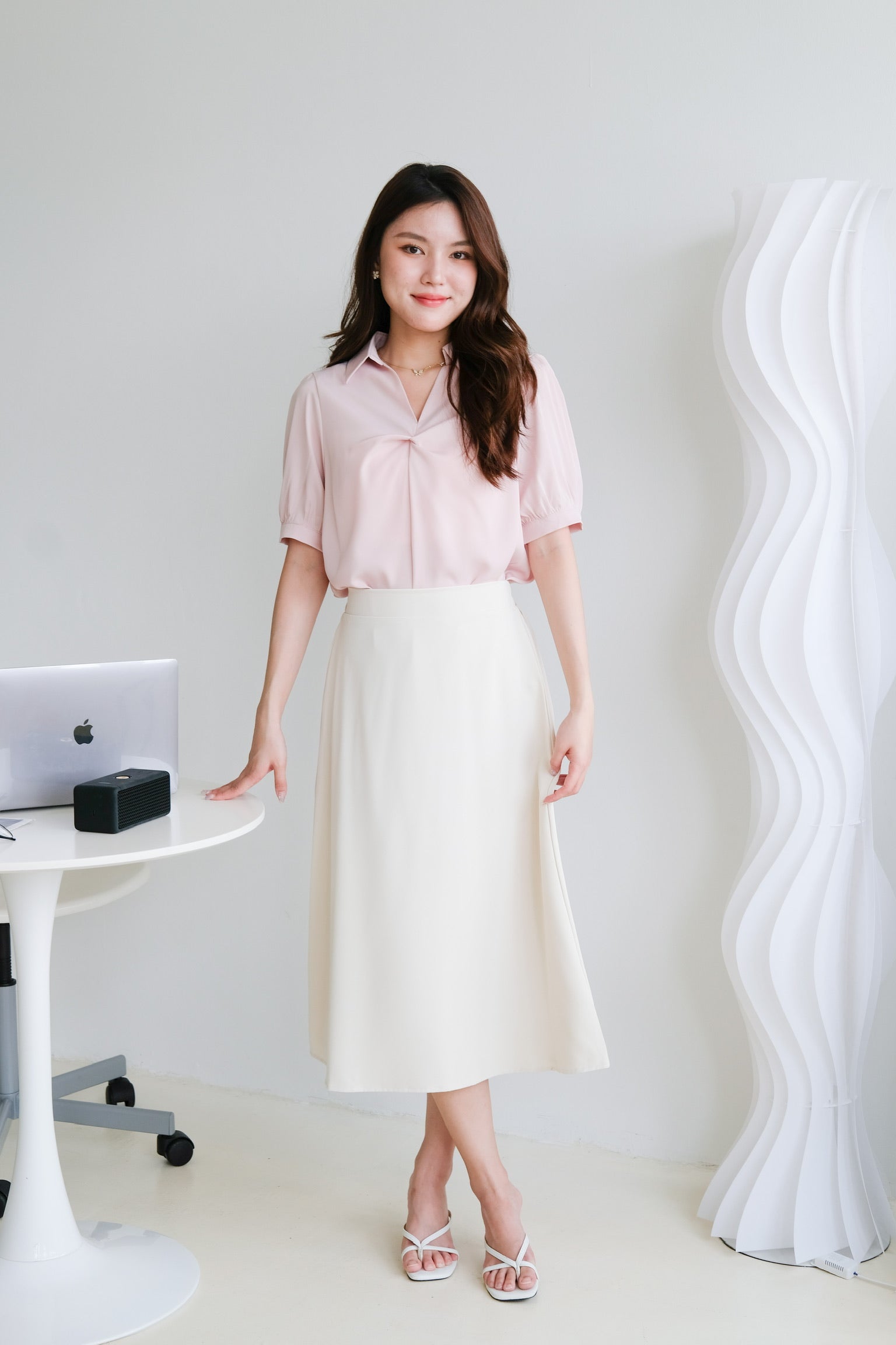 Bethany Midi Skirt (Beige)