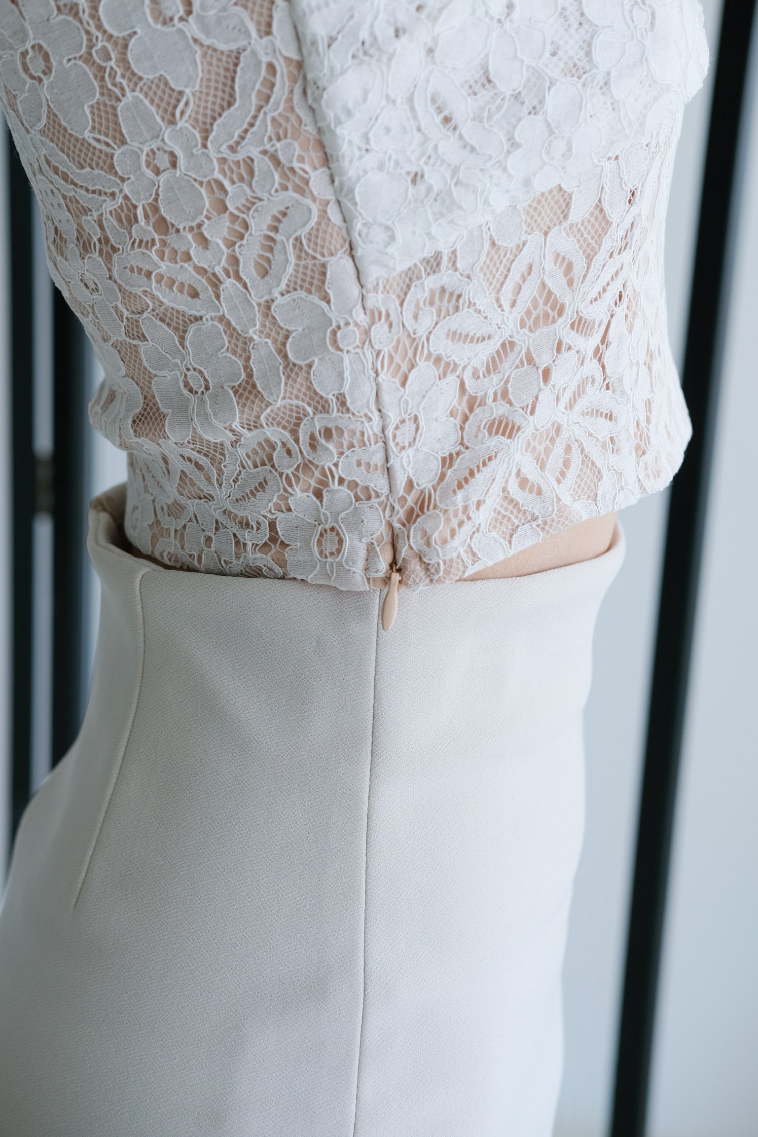 Janette Lace Crop Top (White)
