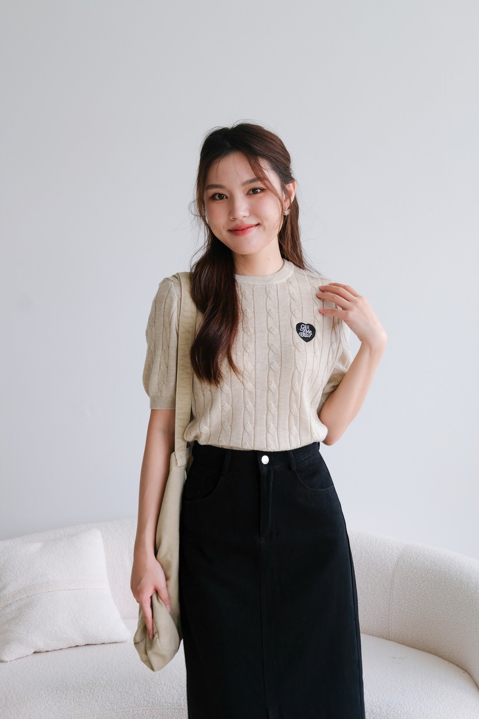 Call Me Baby Knit Shirt (Latte)