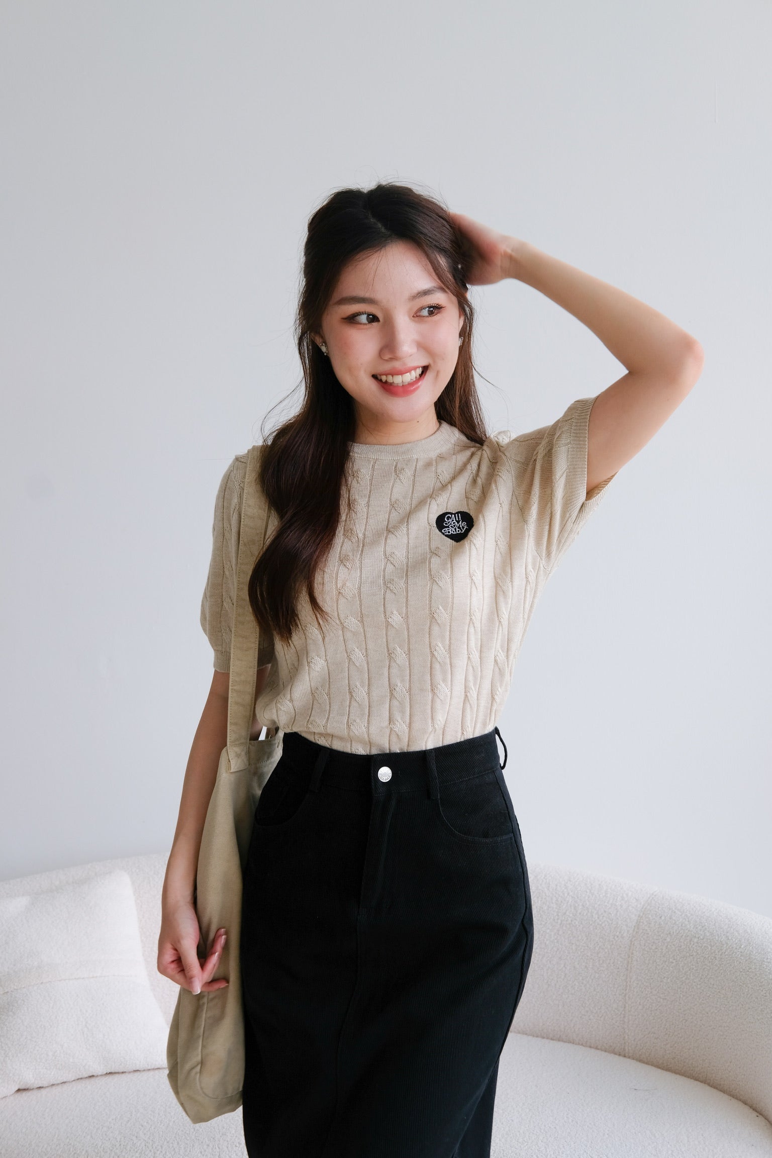 Call Me Baby Knit Shirt (Latte)