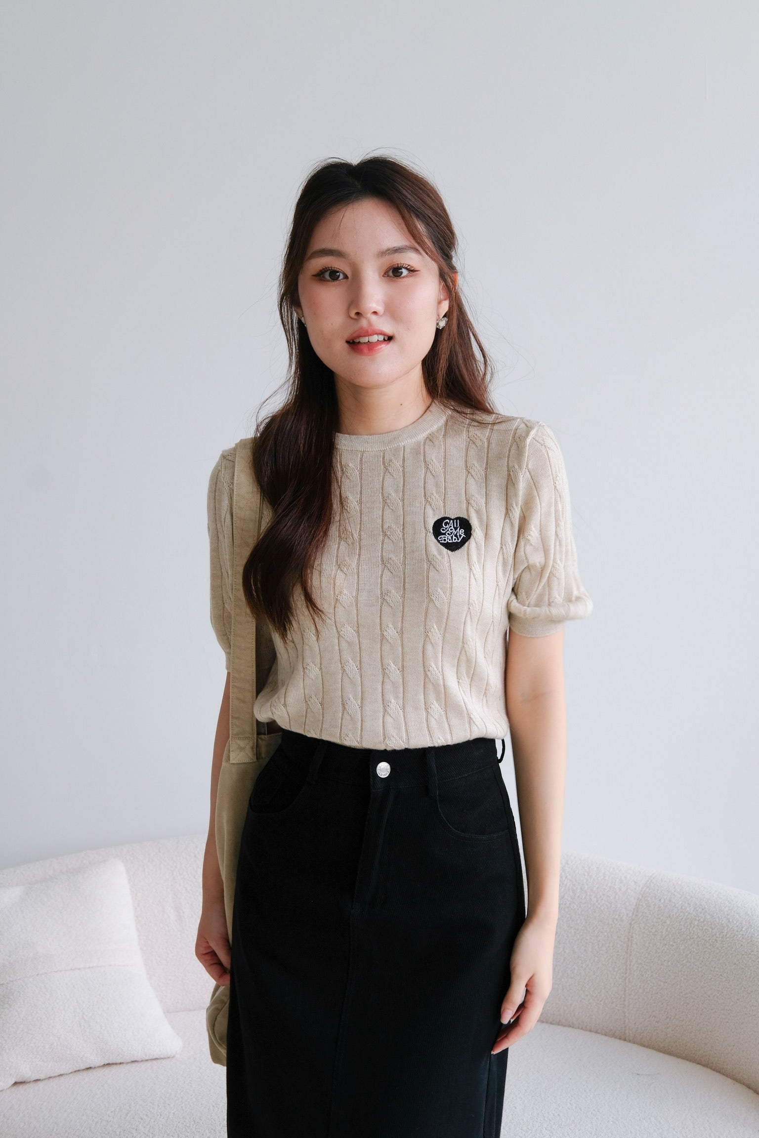 Call Me Baby Knit Shirt (Latte)