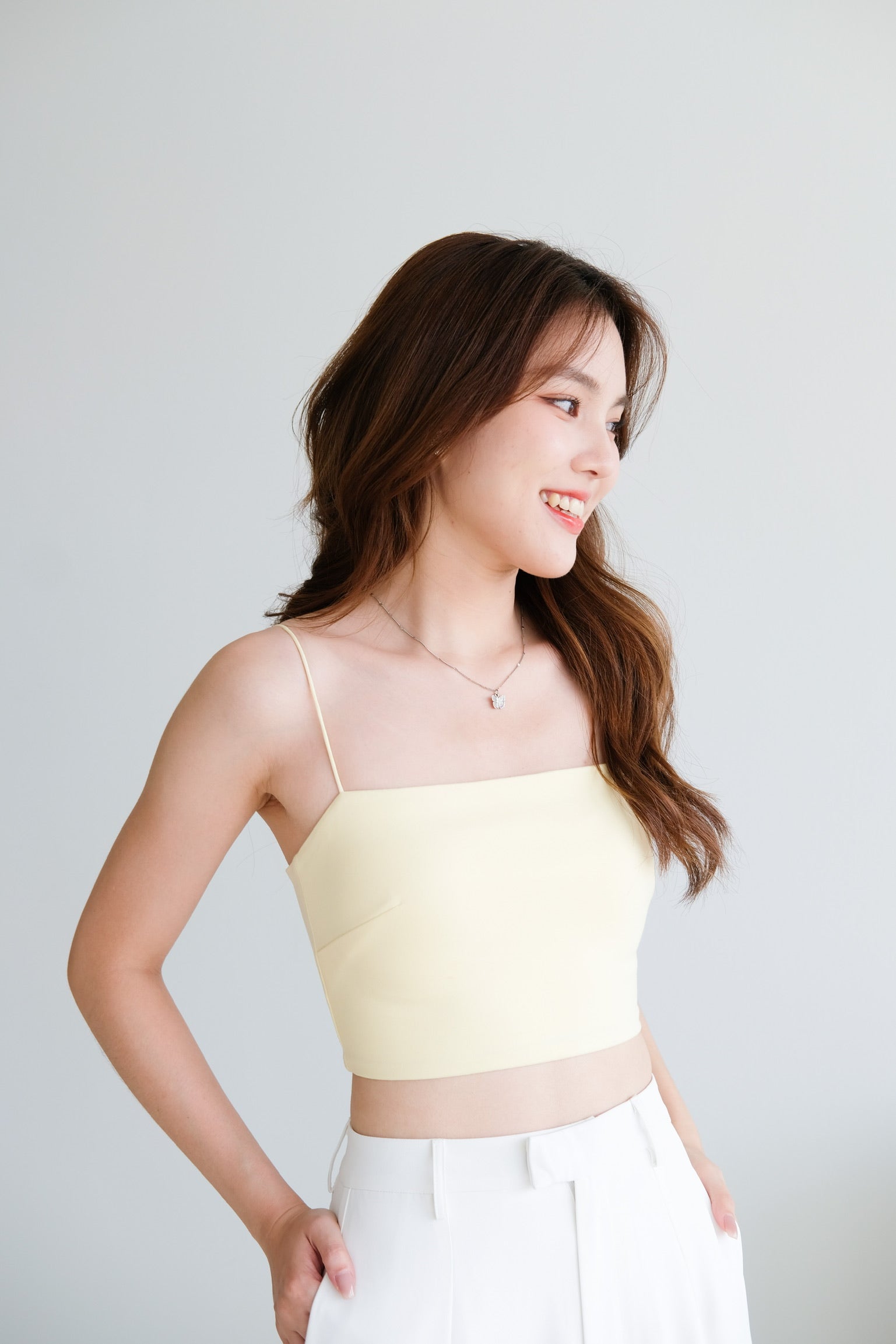 Iconic Padded Cami Top (Pale Yellow)