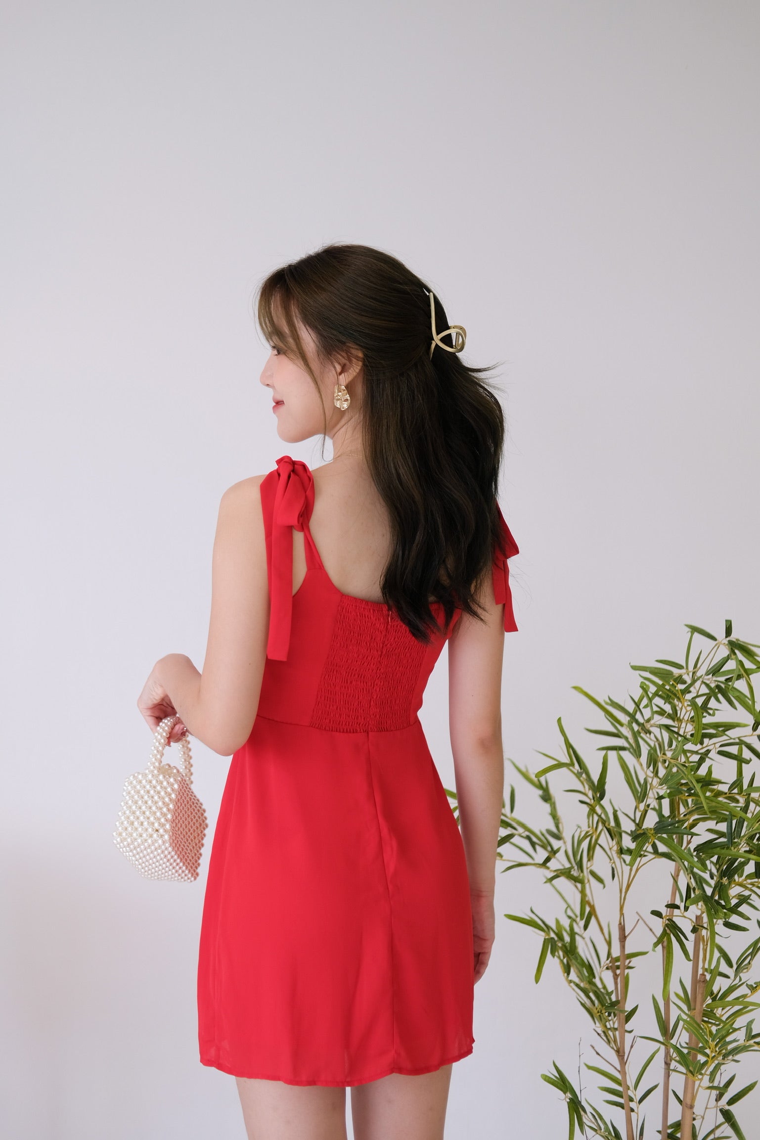 Joanne Square Neck Dress (Apple Red)