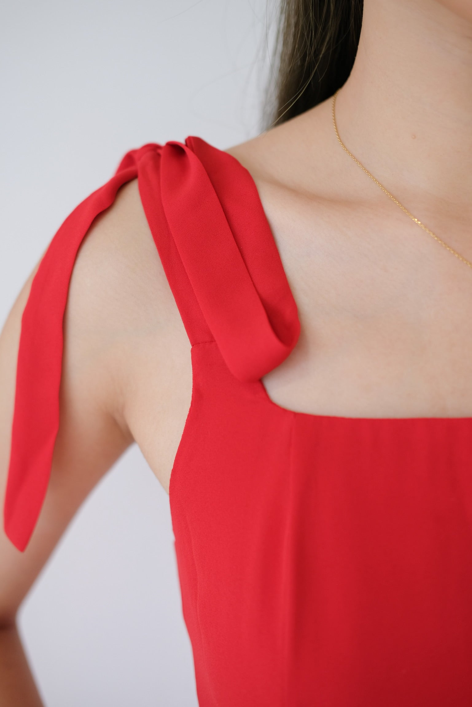 Joanne Square Neck Dress (Apple Red)