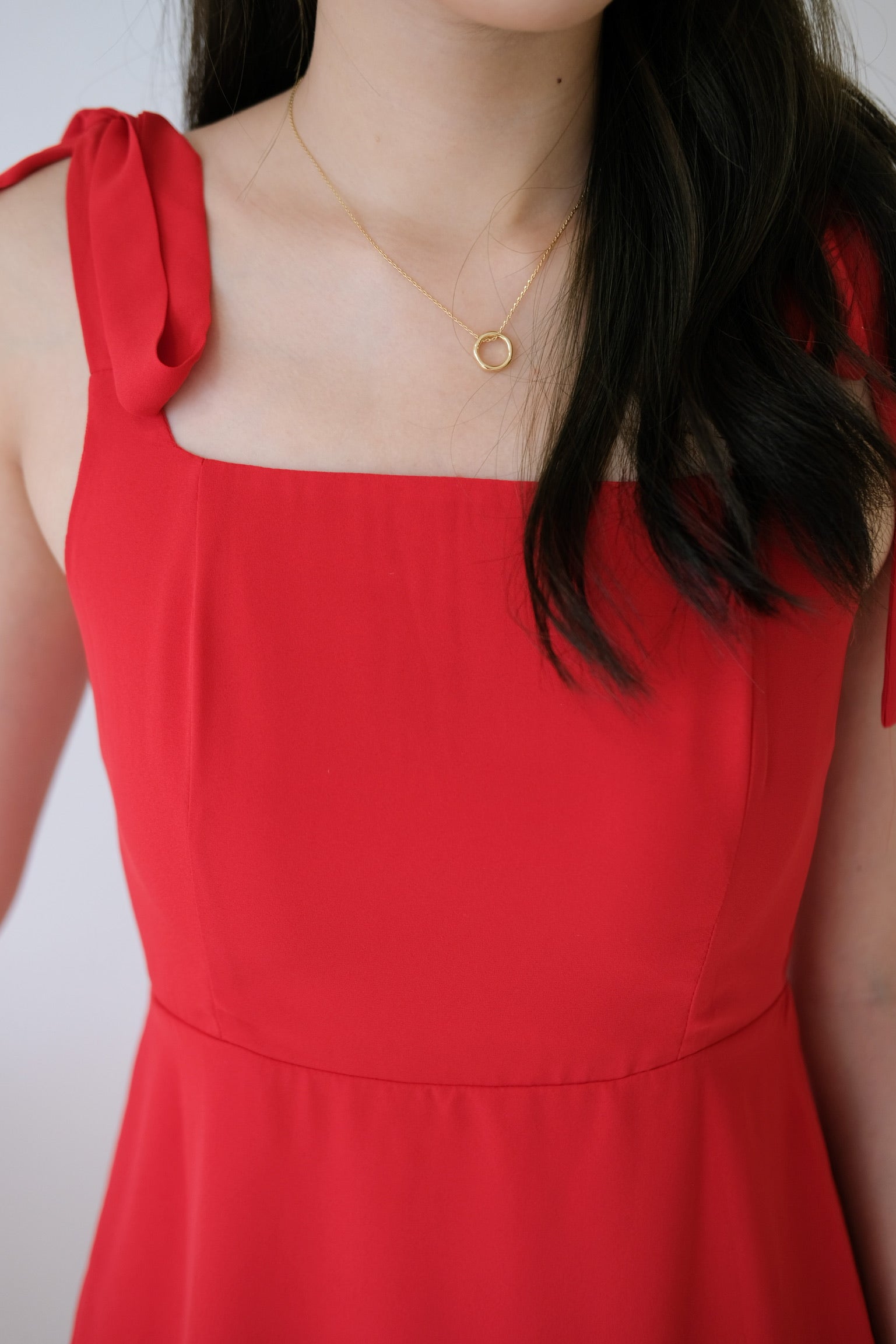 Joanne Square Neck Dress (Apple Red)