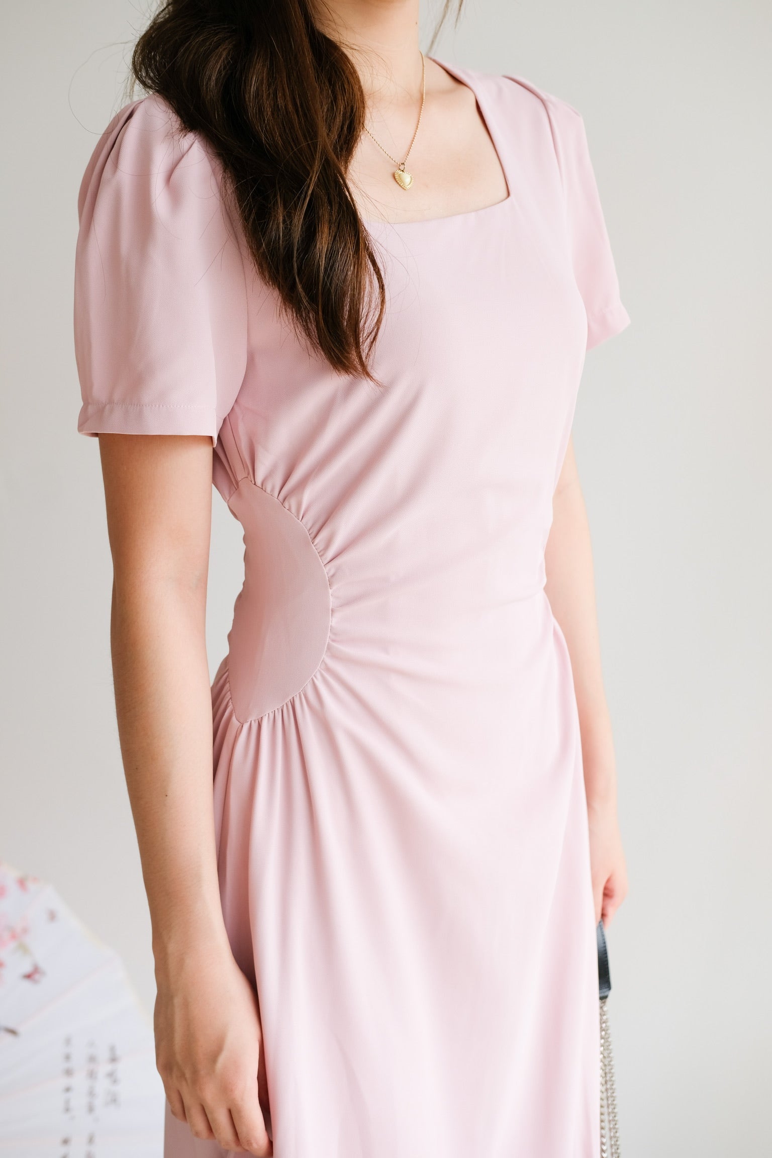 Patrine Ruched Maxi Dress (Blush Pink)