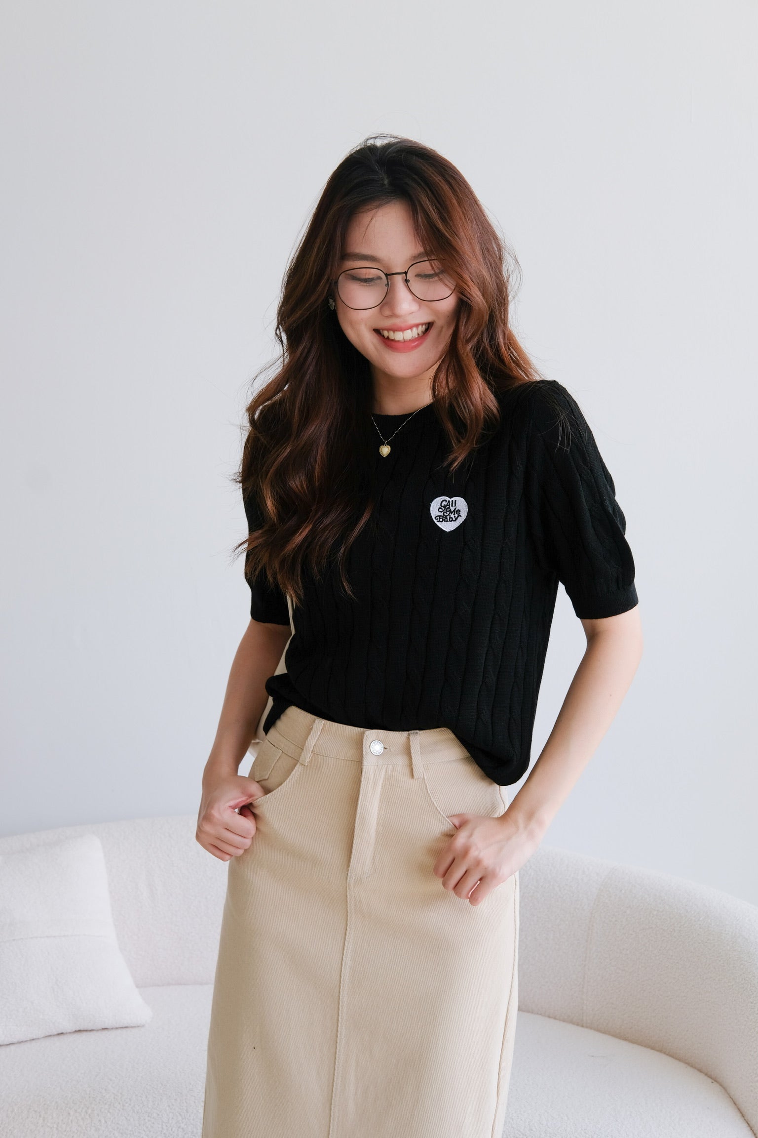 Call Me Baby Knit Shirt (Black)