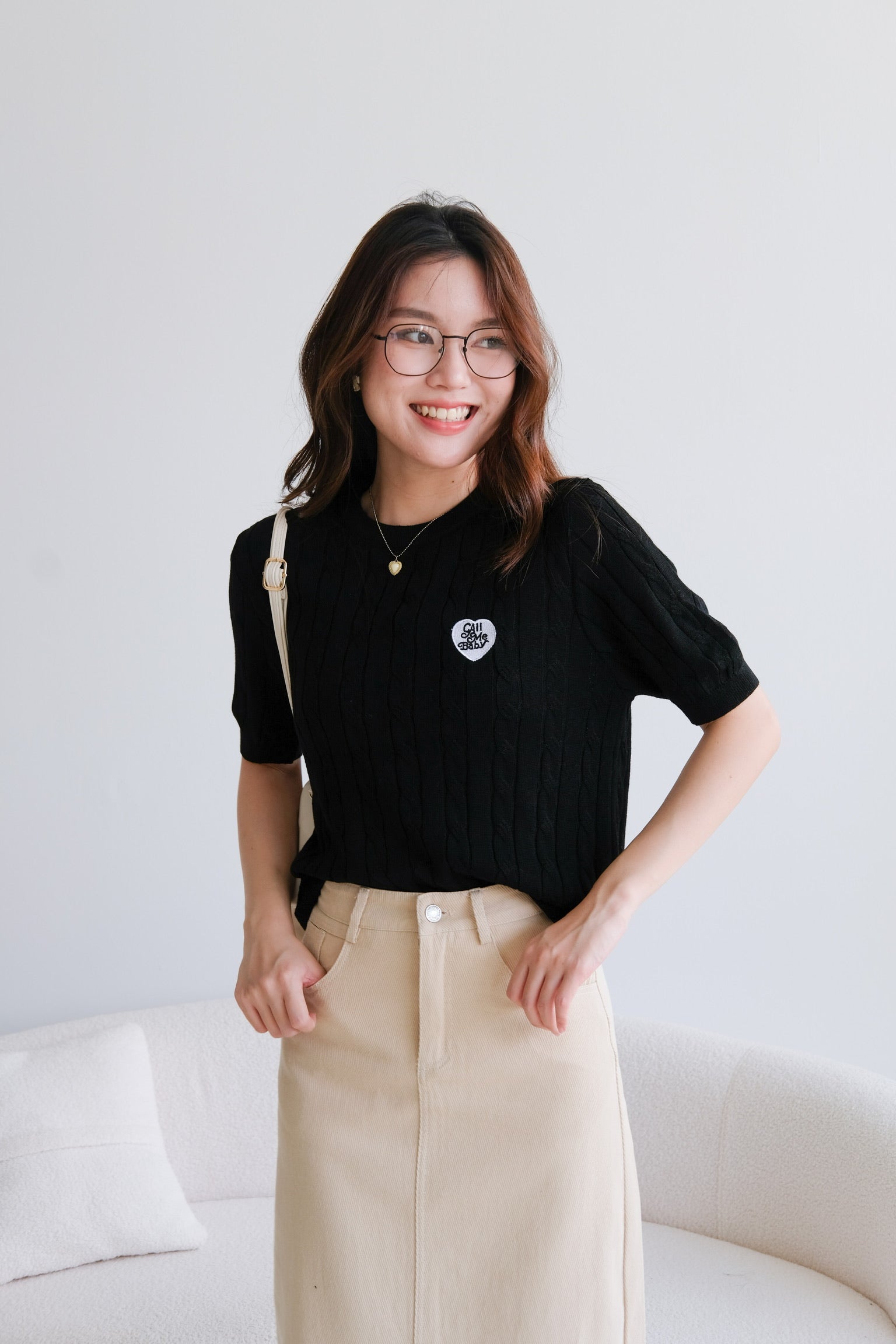 Call Me Baby Knit Shirt (Black)