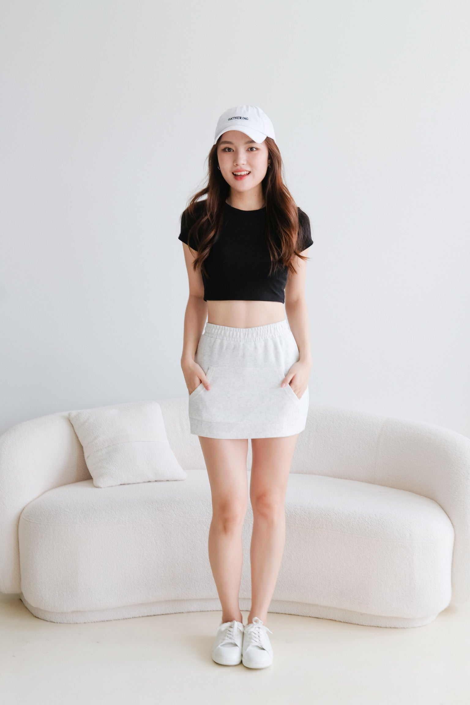 Kendra Mini Sweat Skirt (Smoke White)