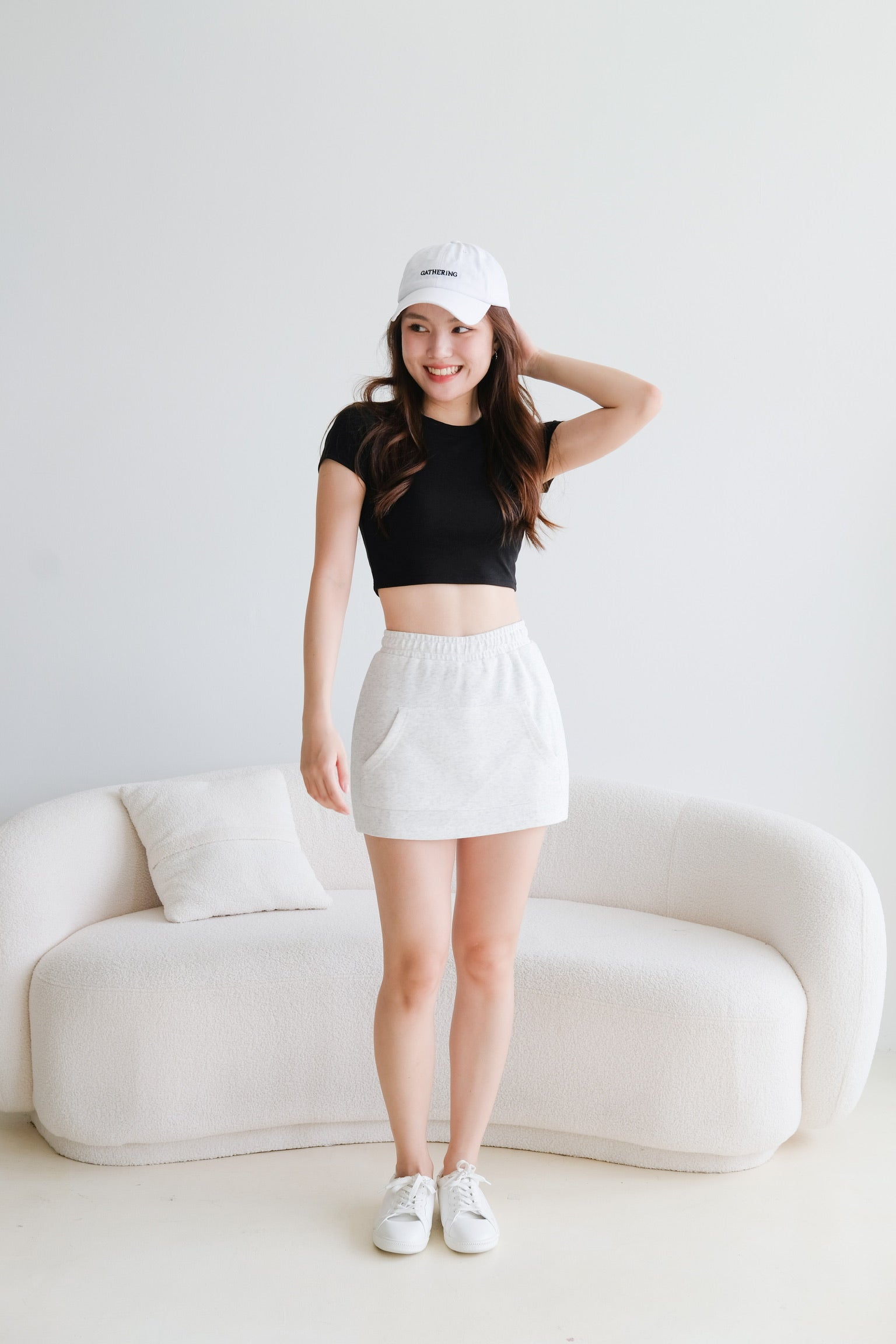 Kendra Mini Sweat Skirt (Smoke White)