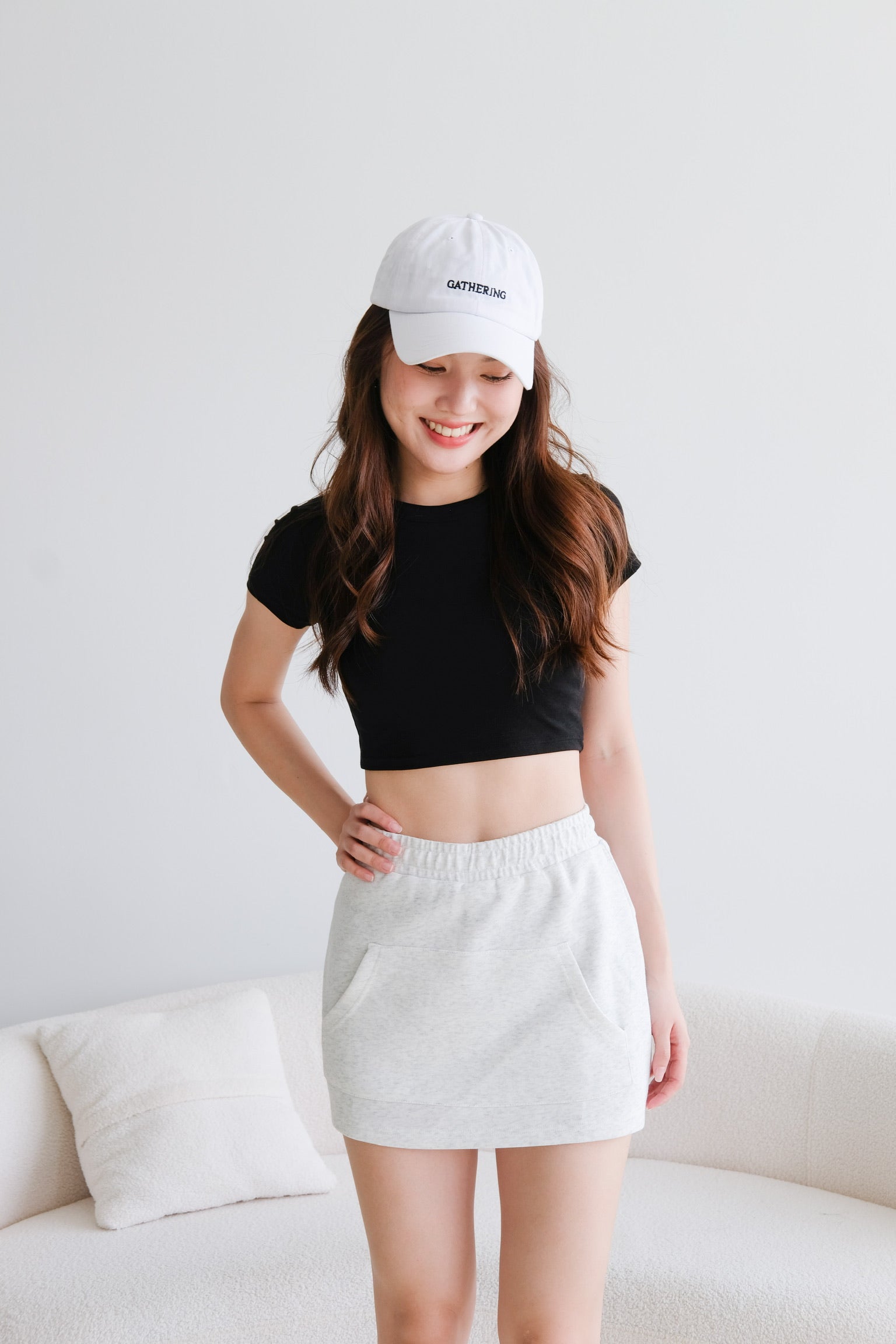 Kendra Mini Sweat Skirt (Smoke White)