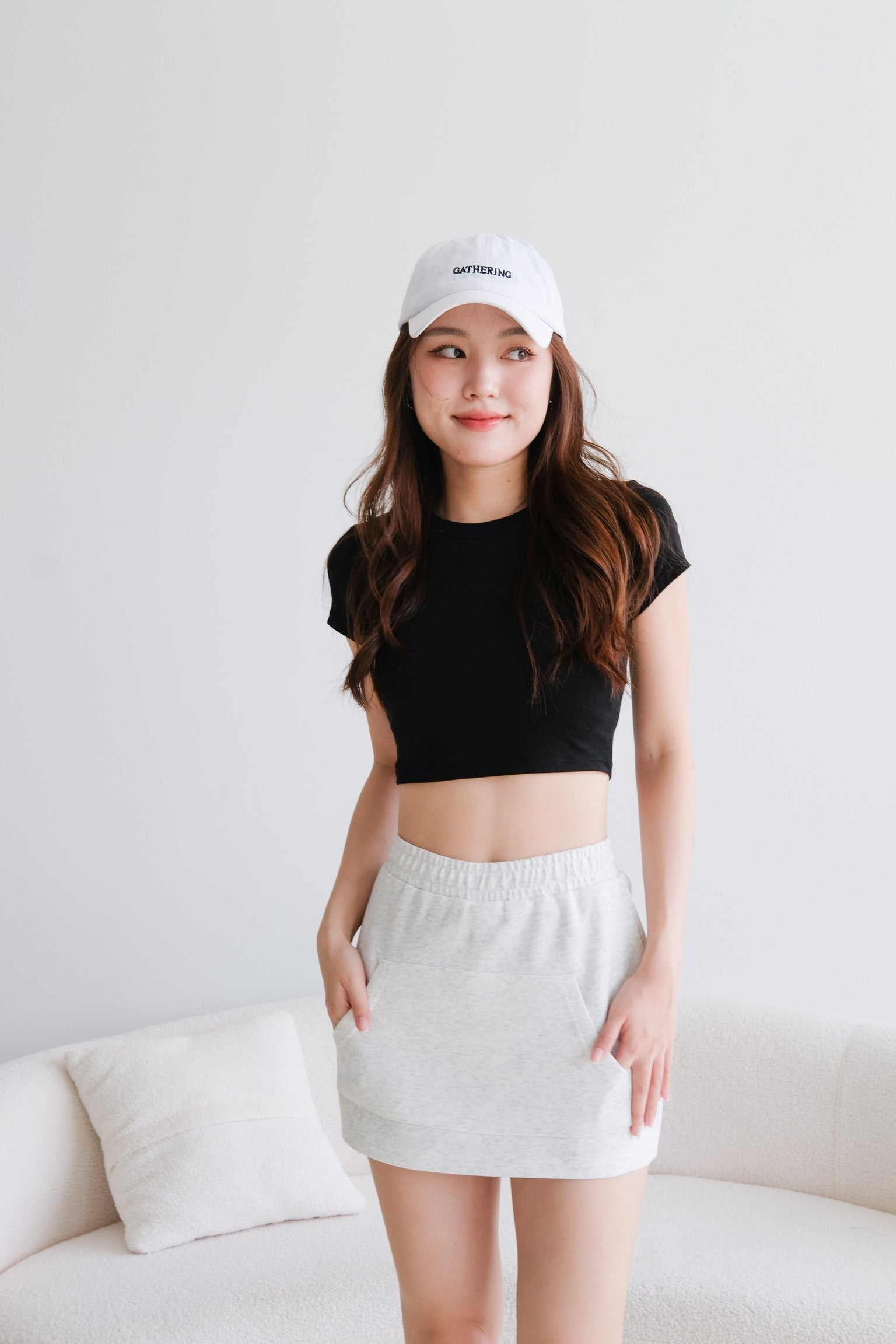 Kendra Mini Sweat Skirt (Smoke White)