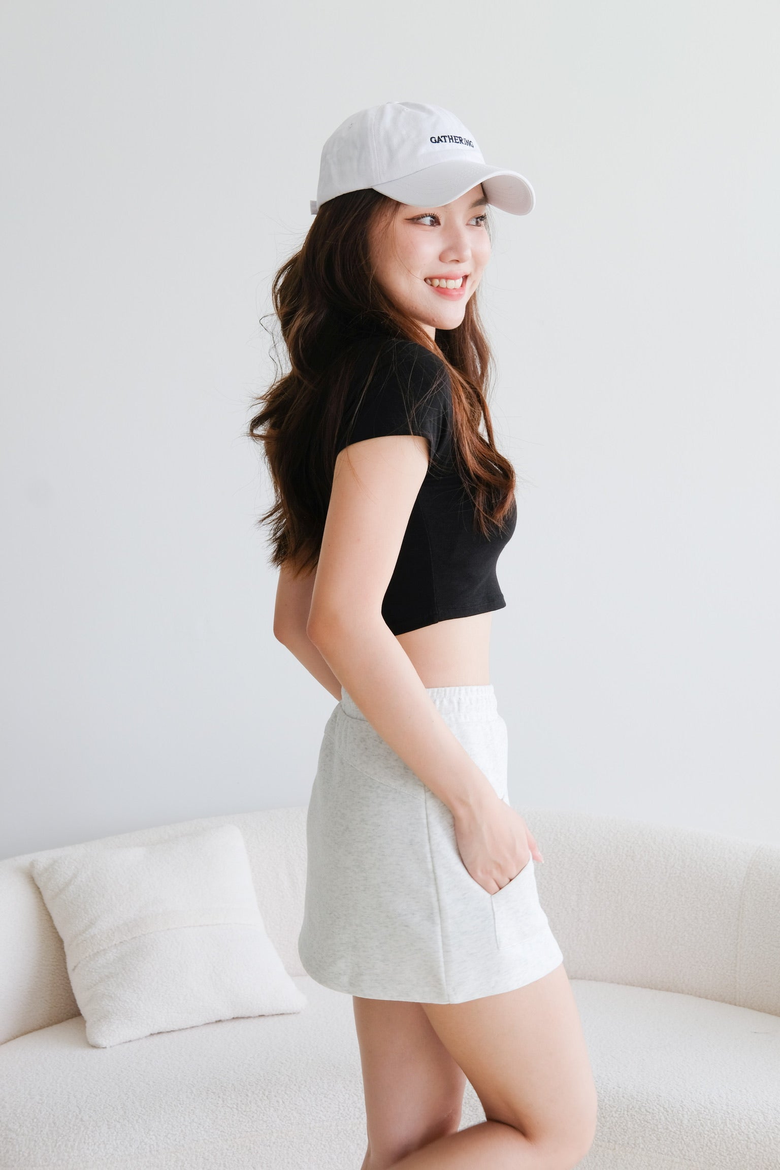 Kendra Mini Sweat Skirt (Smoke White)