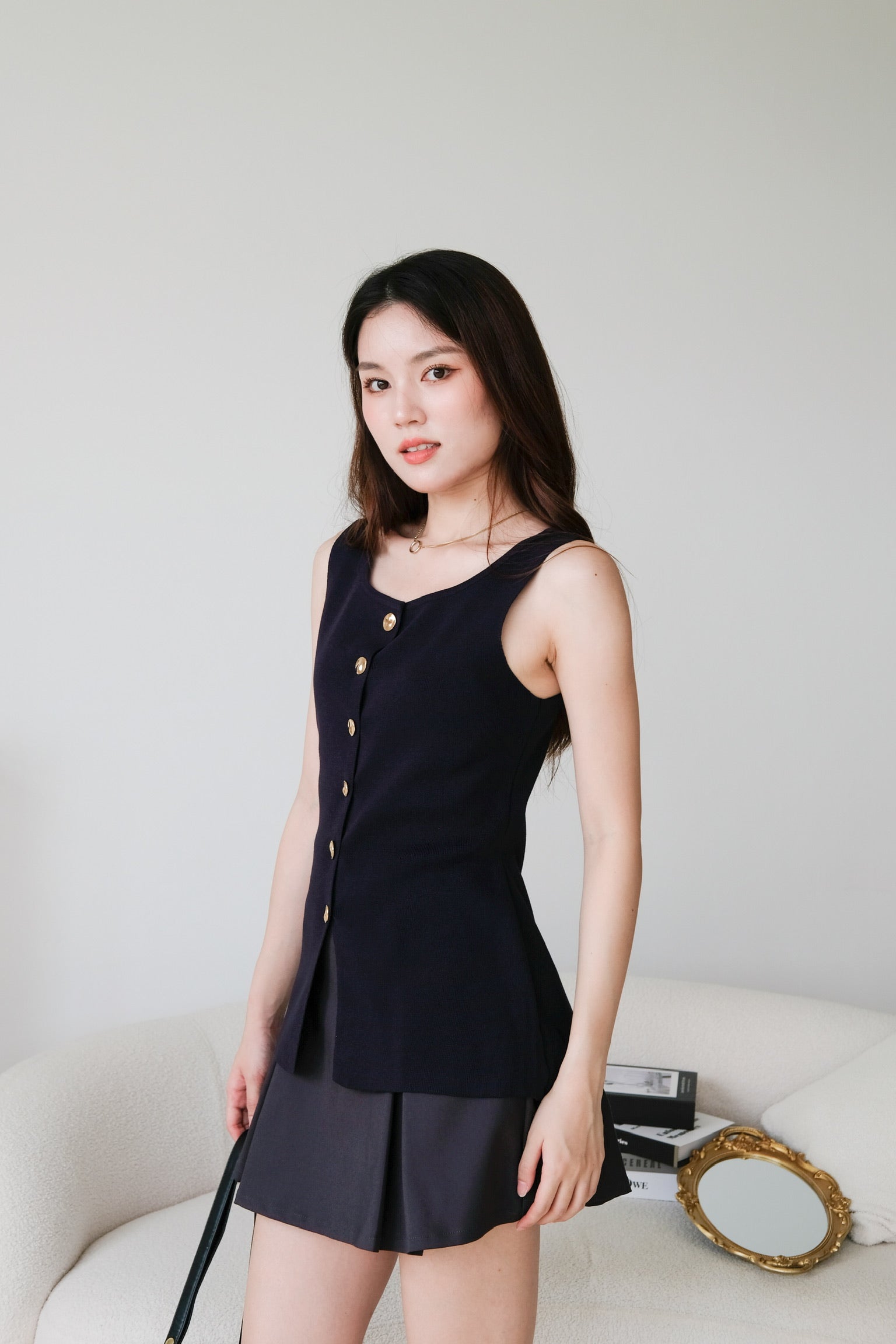 Vel Vest Top (Navy Blue)