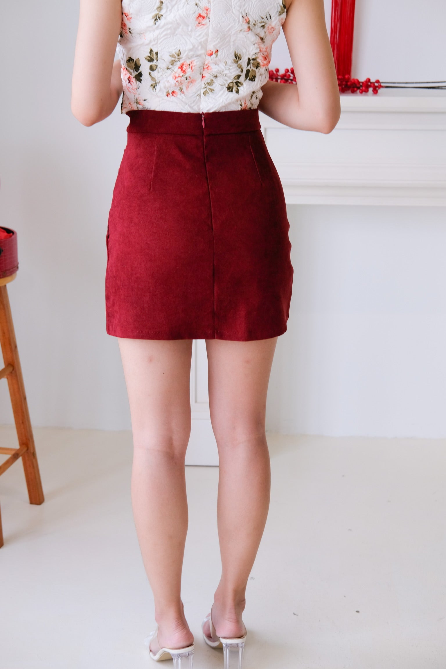 Sherry Ruched Skirt (Wine)