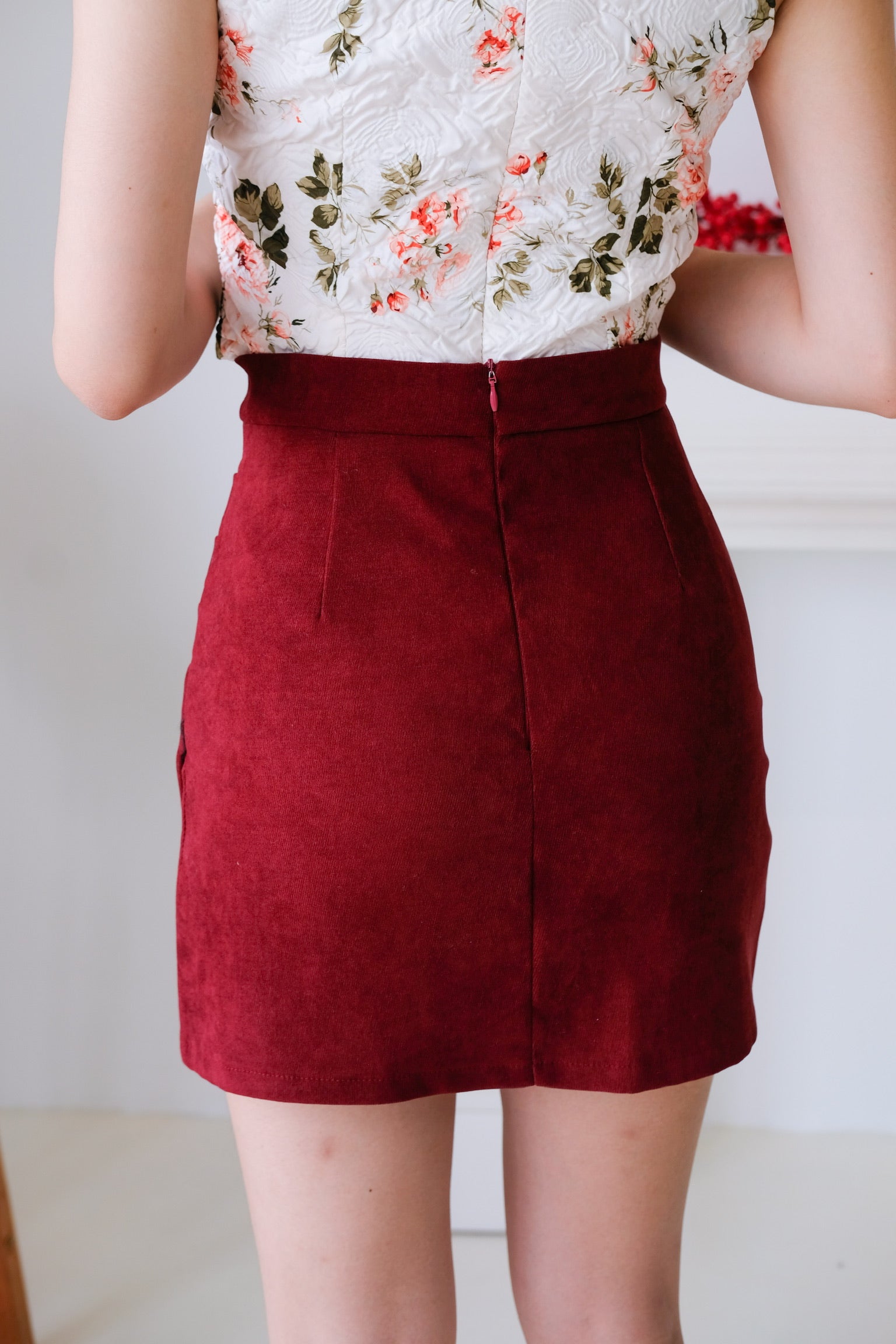 Sherry Ruched Skirt (Wine)