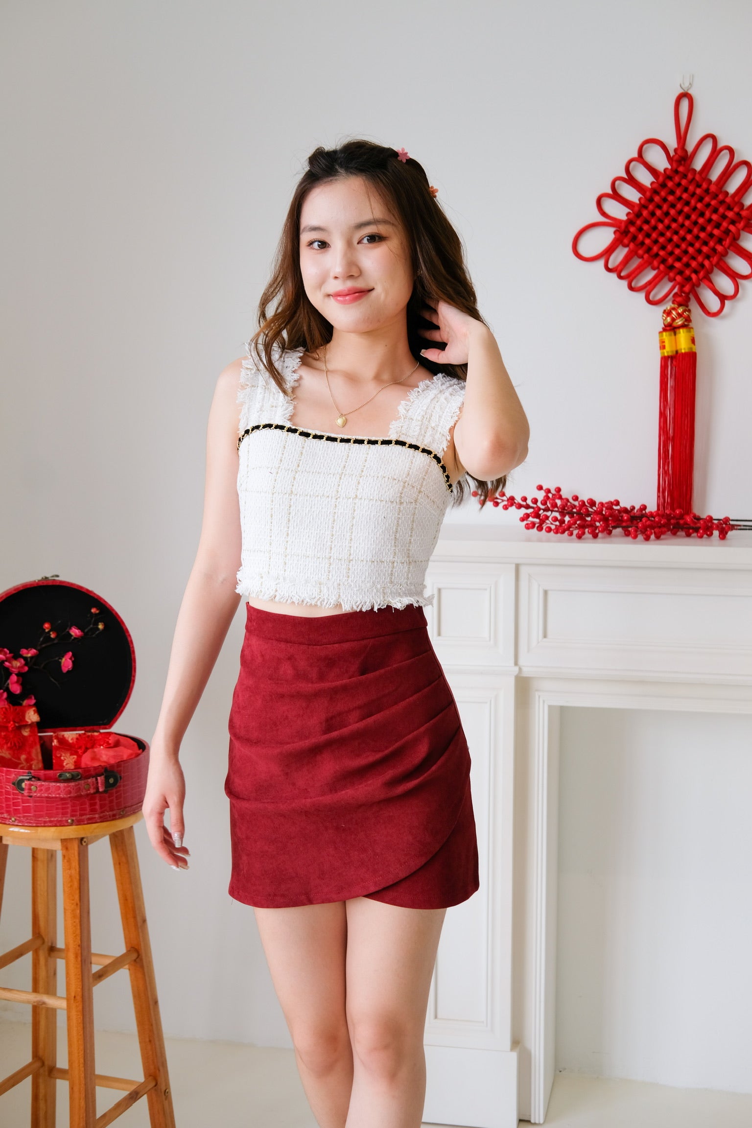 Sherry Ruched Skirt (Wine)