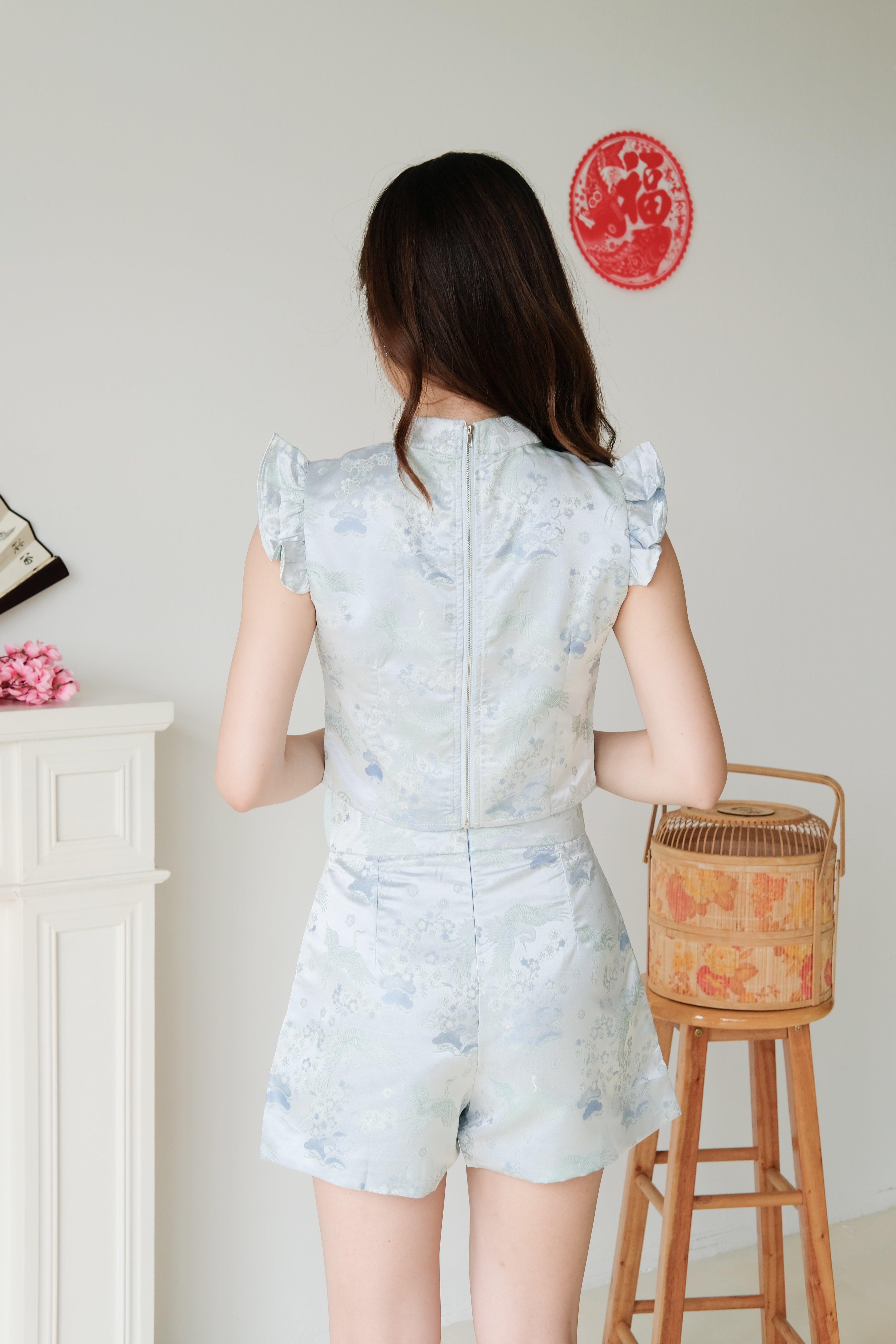 Xian He Modern Cheongsam Set (Sky Blue)