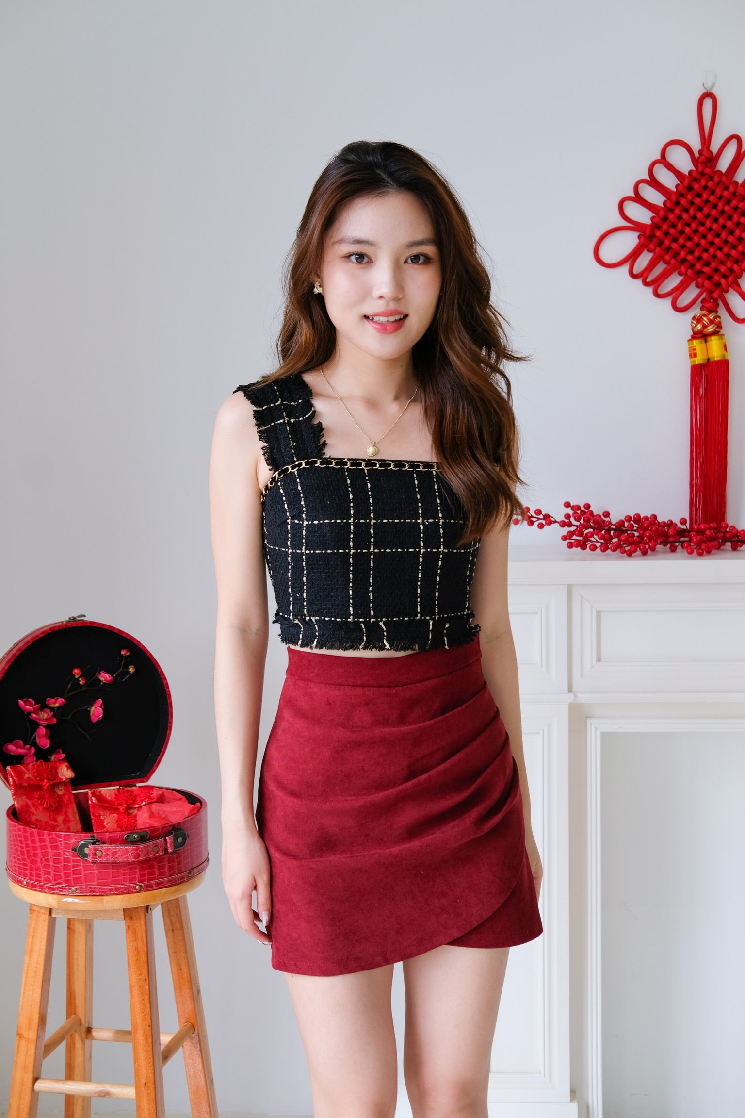 Sherry Ruched Skirt (Wine)