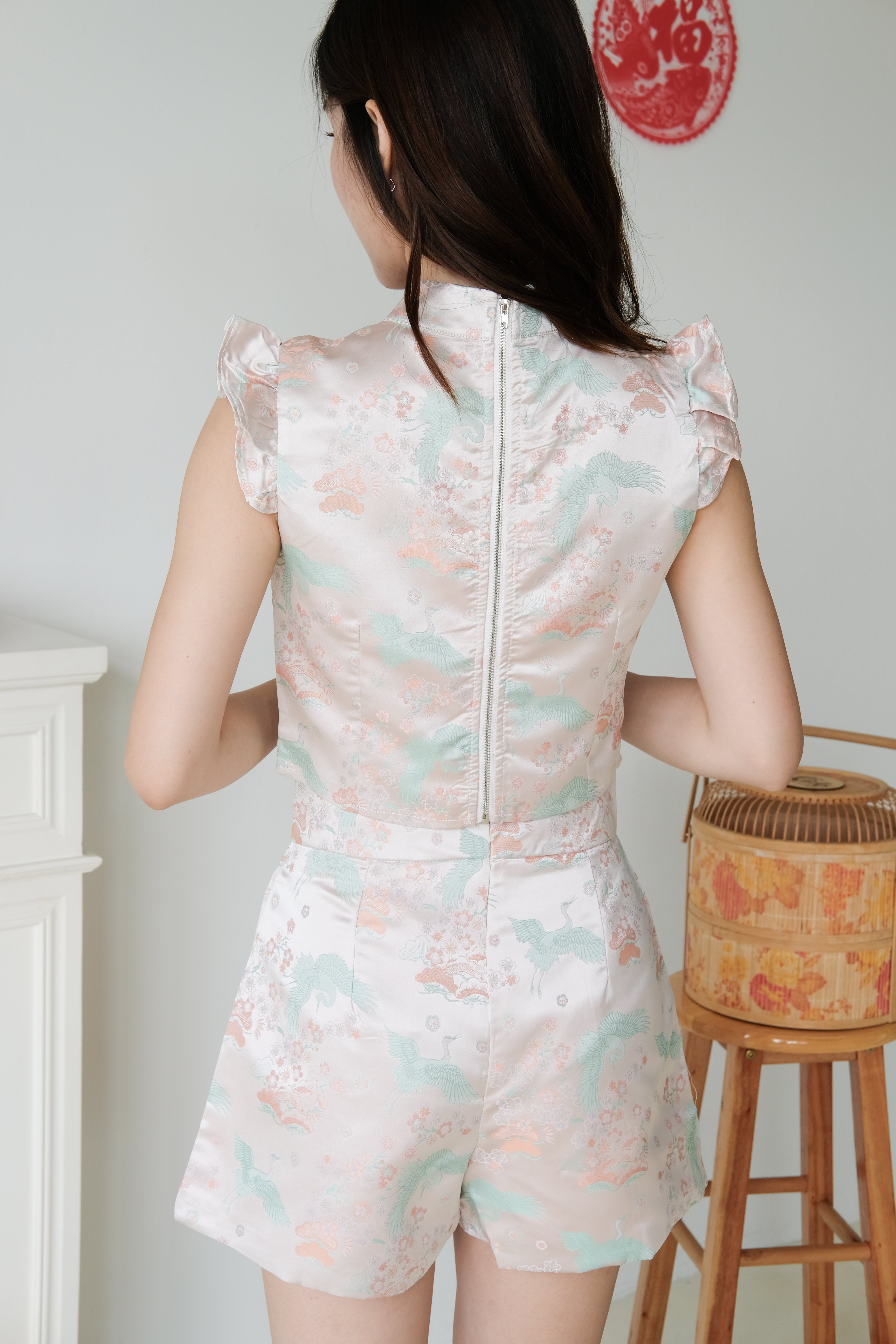 Xian He Modern Cheongsam Set (Salmon Pink)