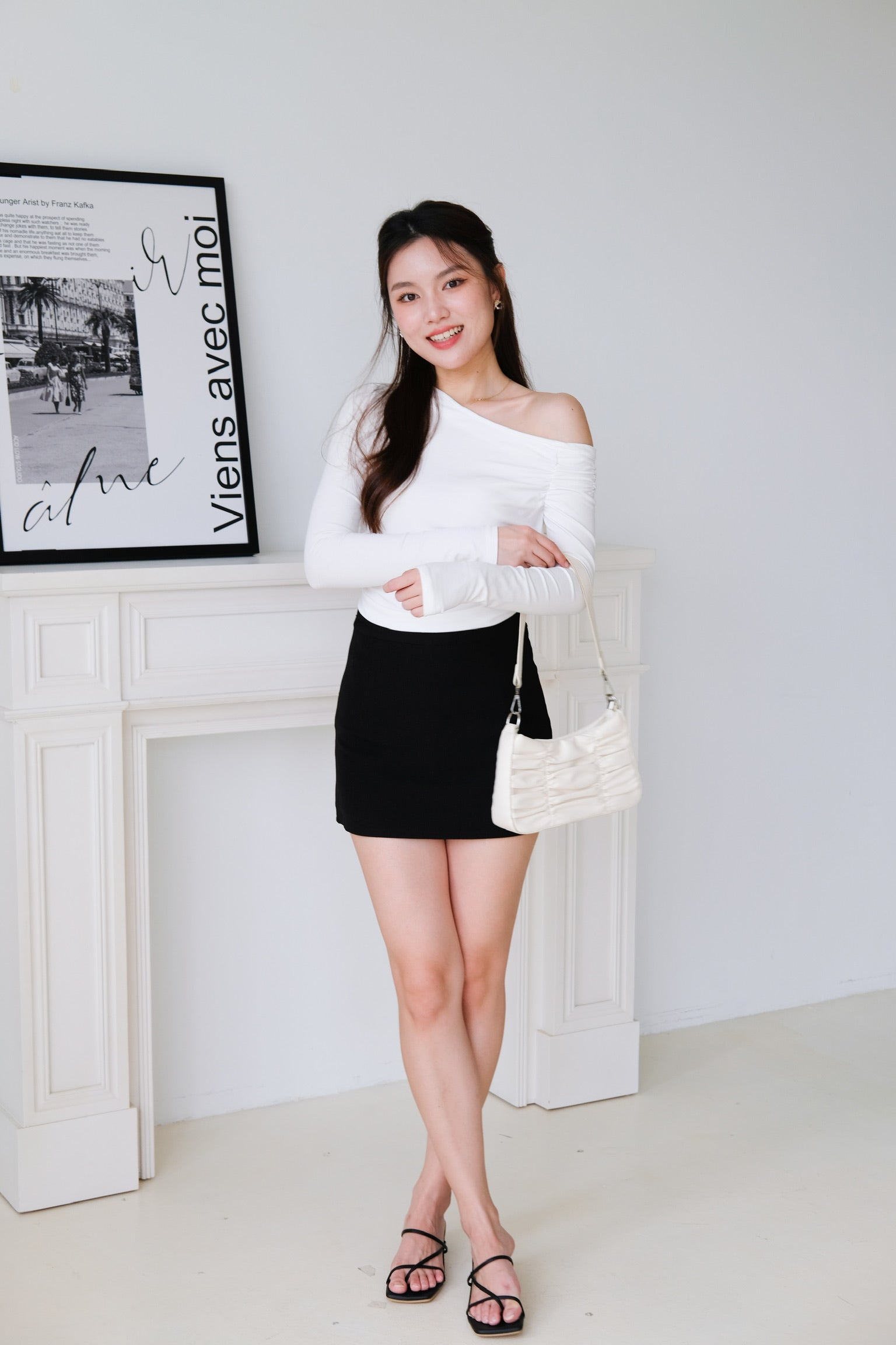 Lannie Tailored A-Line Skort (Black)