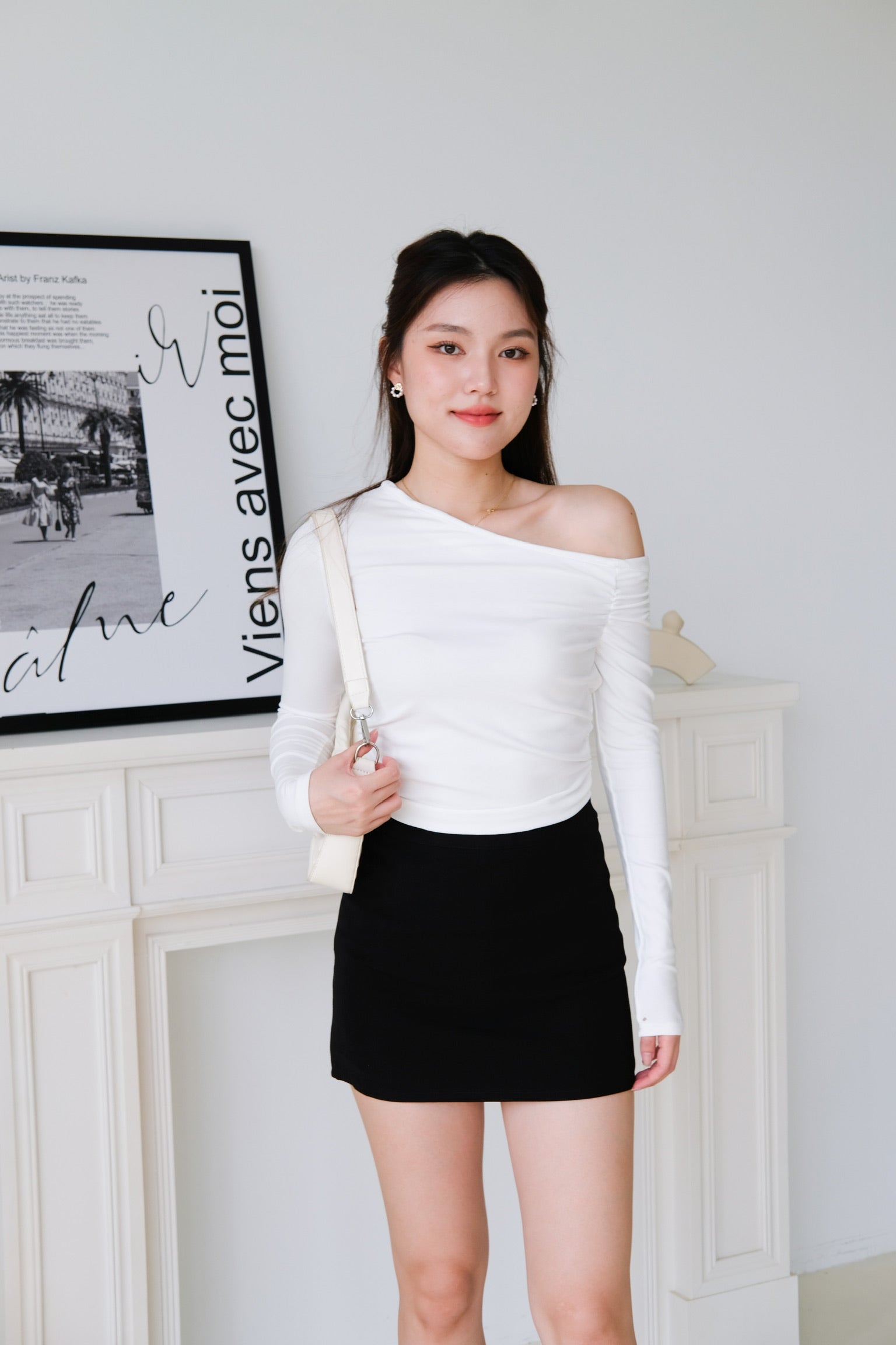 Lannie Tailored A-Line Skort (Black)