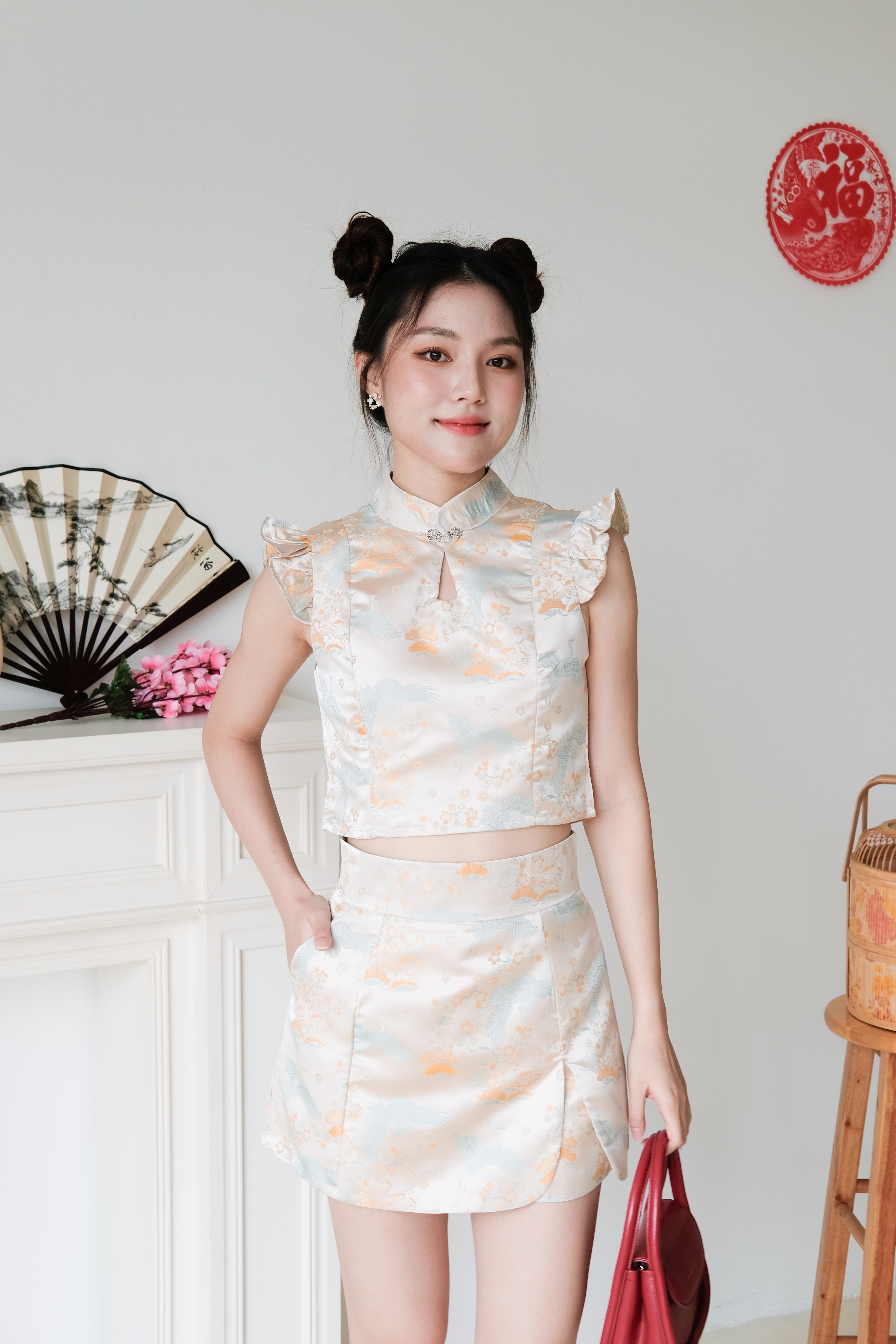 Xian He Modern Cheongsam Set (Yellow)