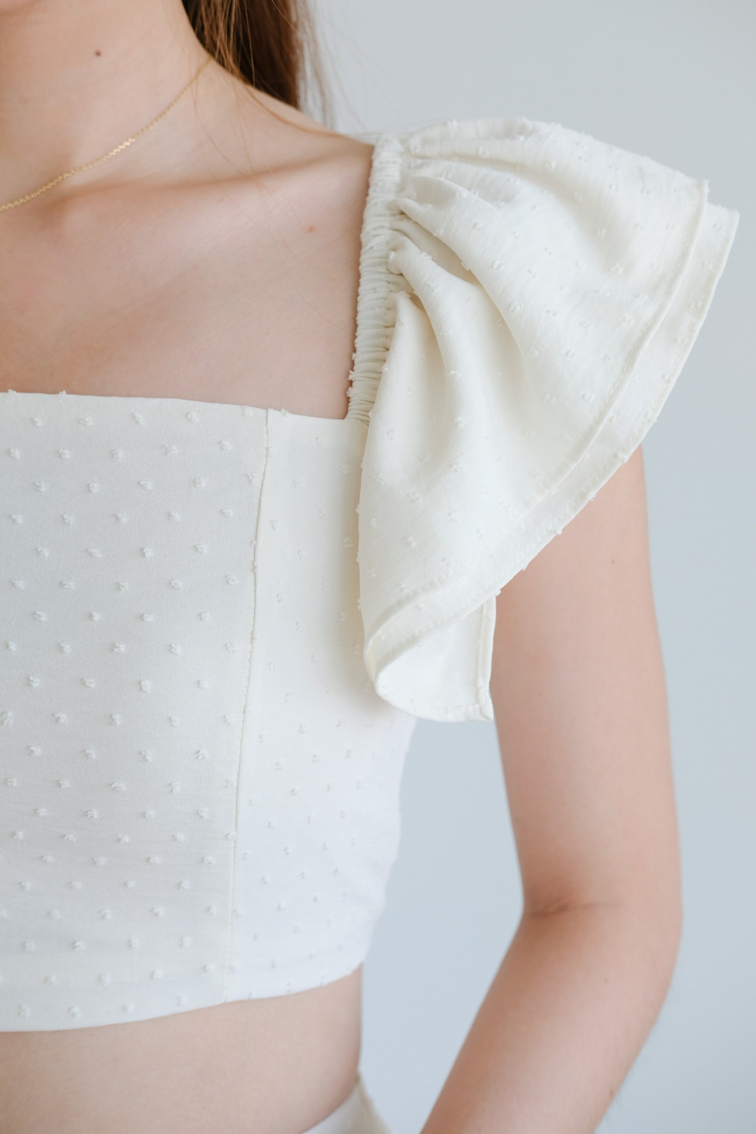 Ceci Swiss Dot Top (Cream)