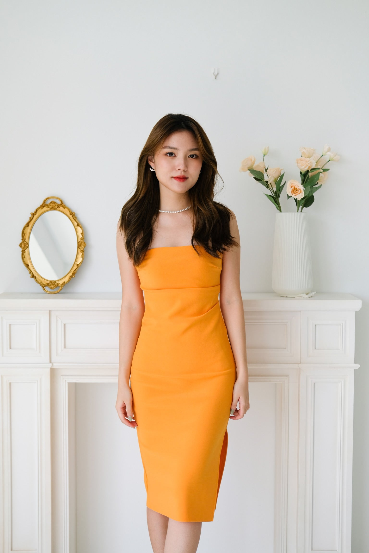 Myra Tube Dress (Tangerine)