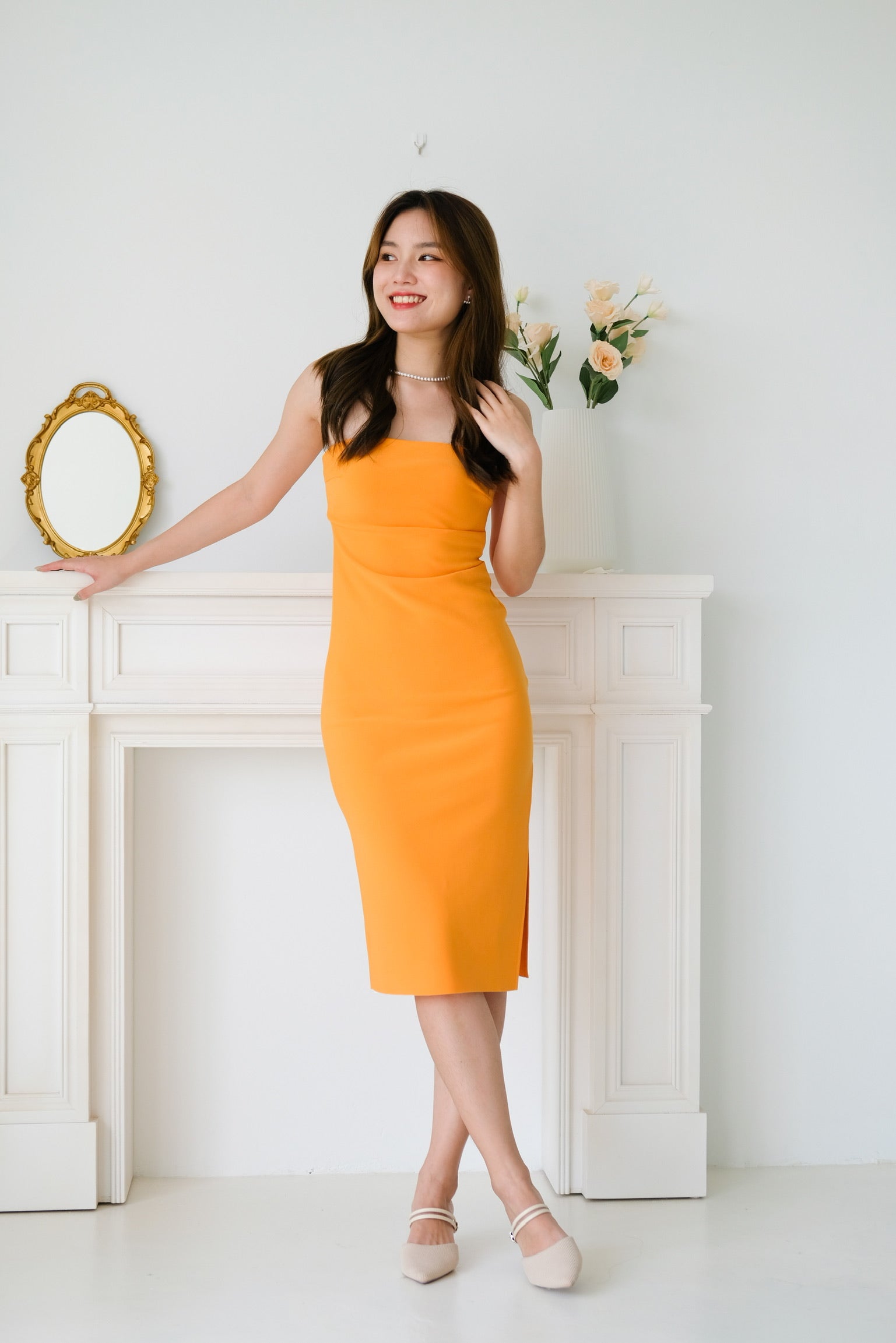 Myra Tube Dress (Tangerine)