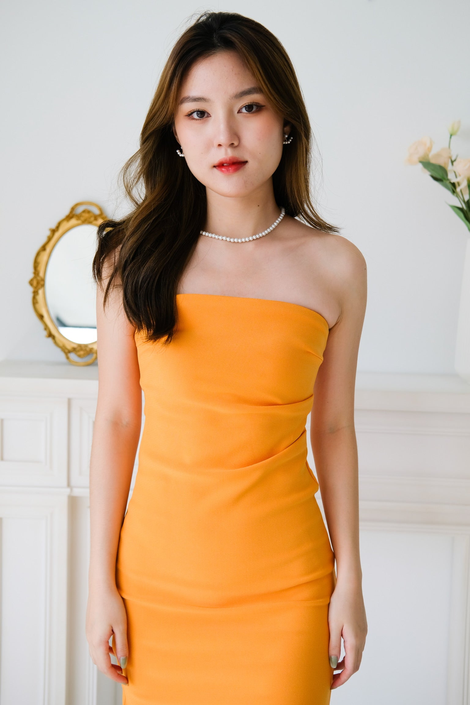 Myra Tube Dress (Tangerine)