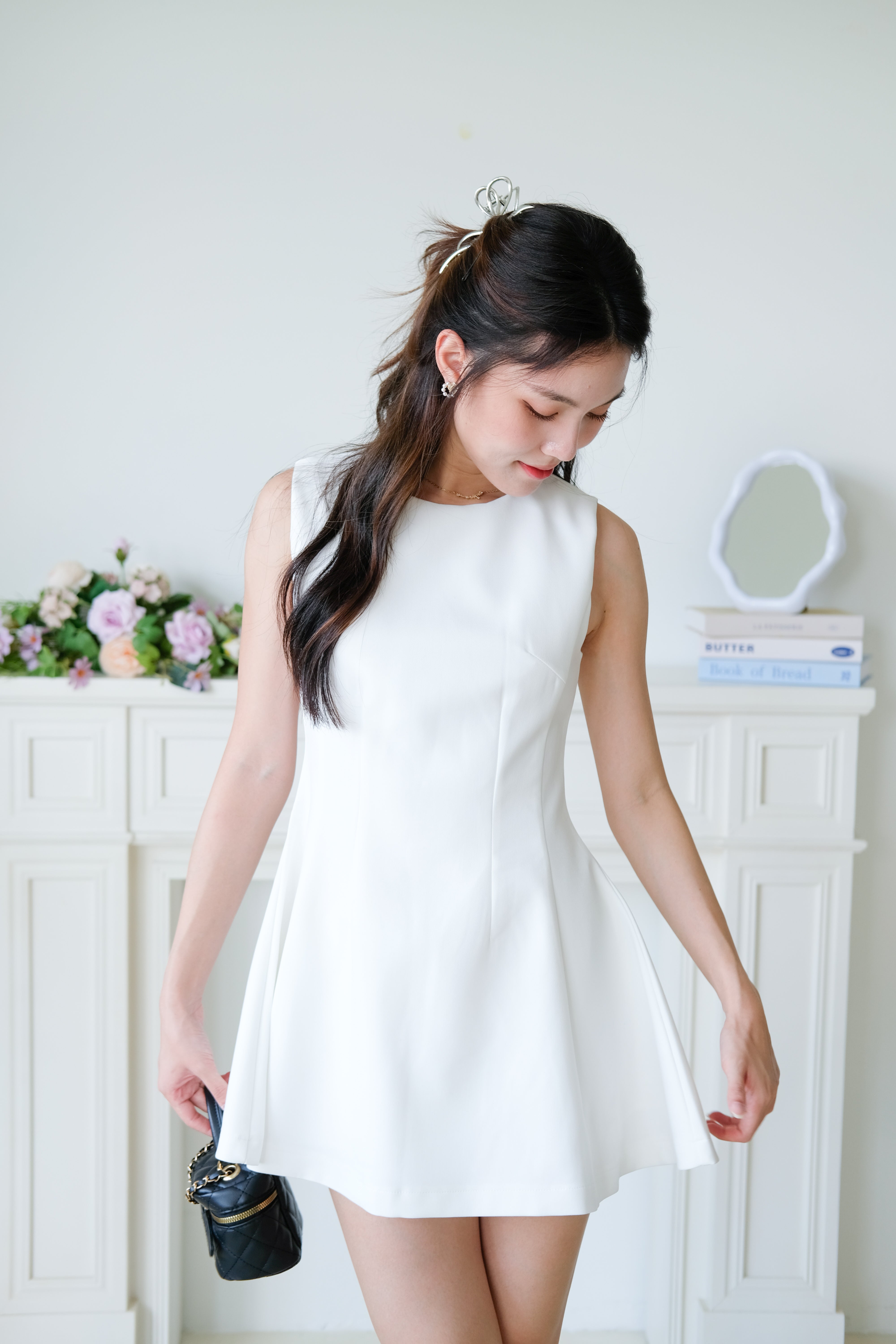 Tasya Skater Dress (White)