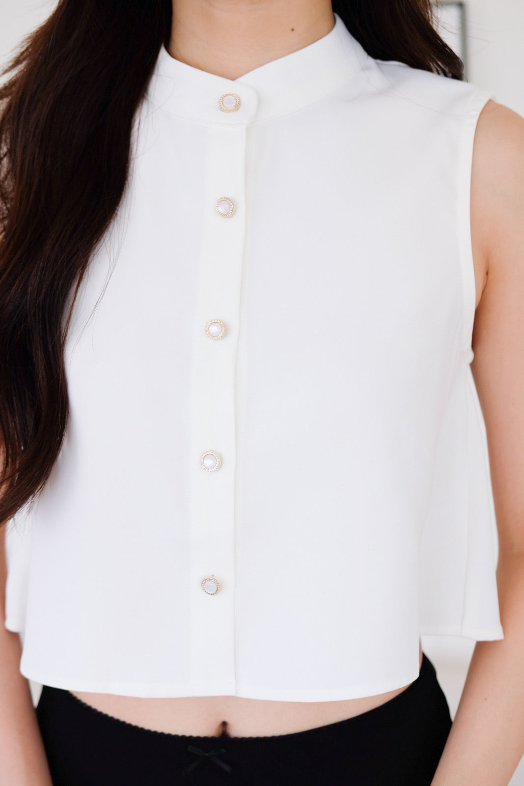 Lindy Flare Crop Top (White)