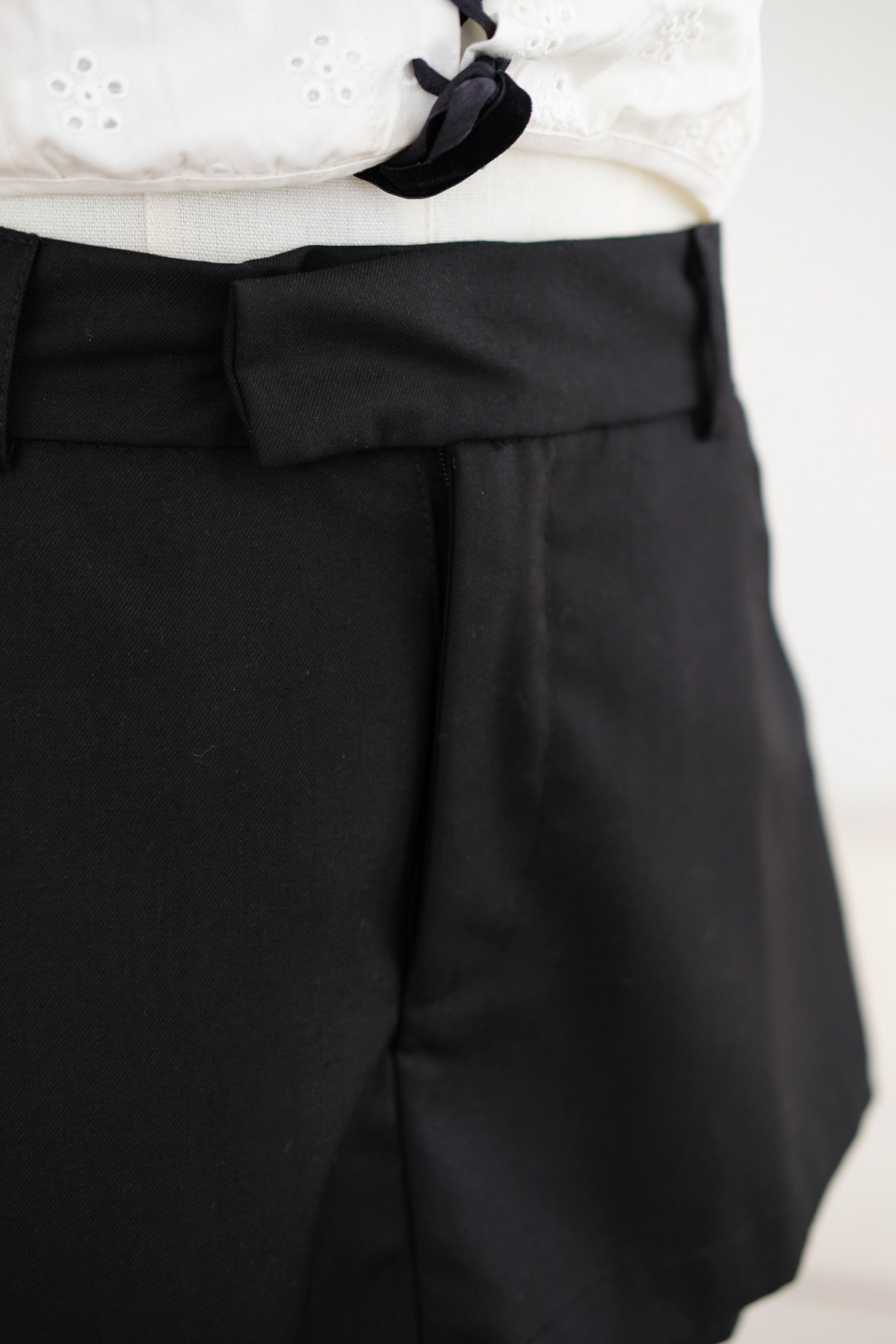 Black A Line High Waisted Skort