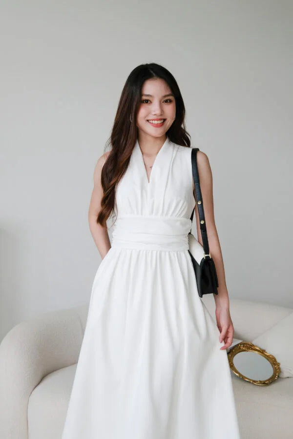 Katrina Formal Dinner Maxi Dress (White)